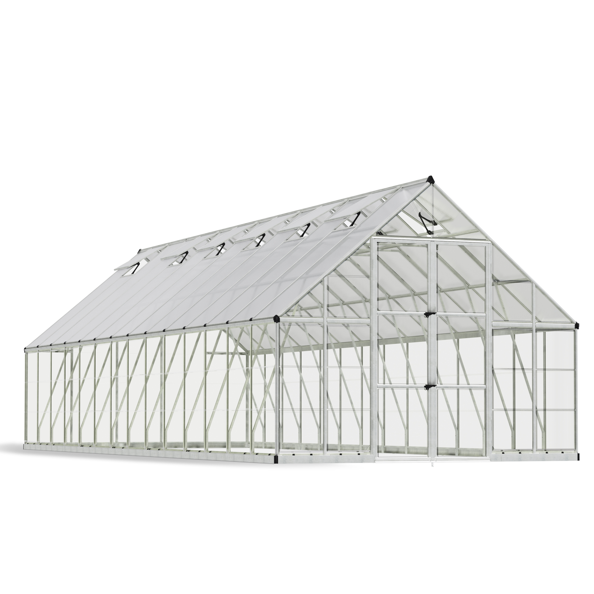 Poly-Tex Inc., Balance 10ft. x 28ft. Greenhouse - Silver, Length 332.3 in, Width 119.7 in, Center Height 101.2 in, Model 707015