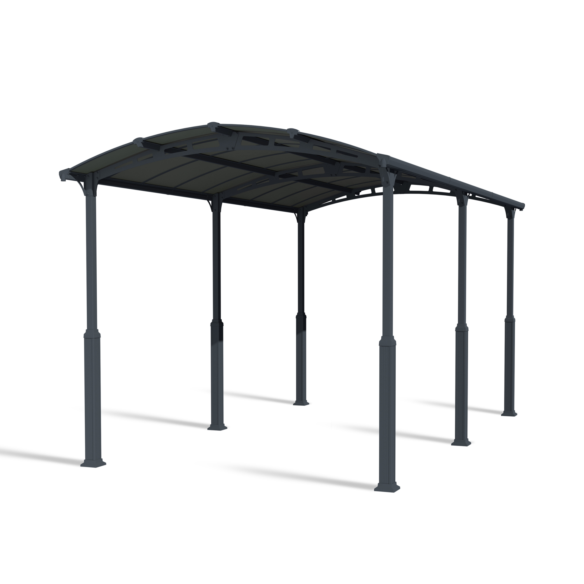 Poly-Tex Inc., Palram - Canopia Arcadia Alpine 12ft. x 28ft. Carport, Width 88.5 in, Height 30.7086 in, Cover Material Polycarbonate, Model 705915
