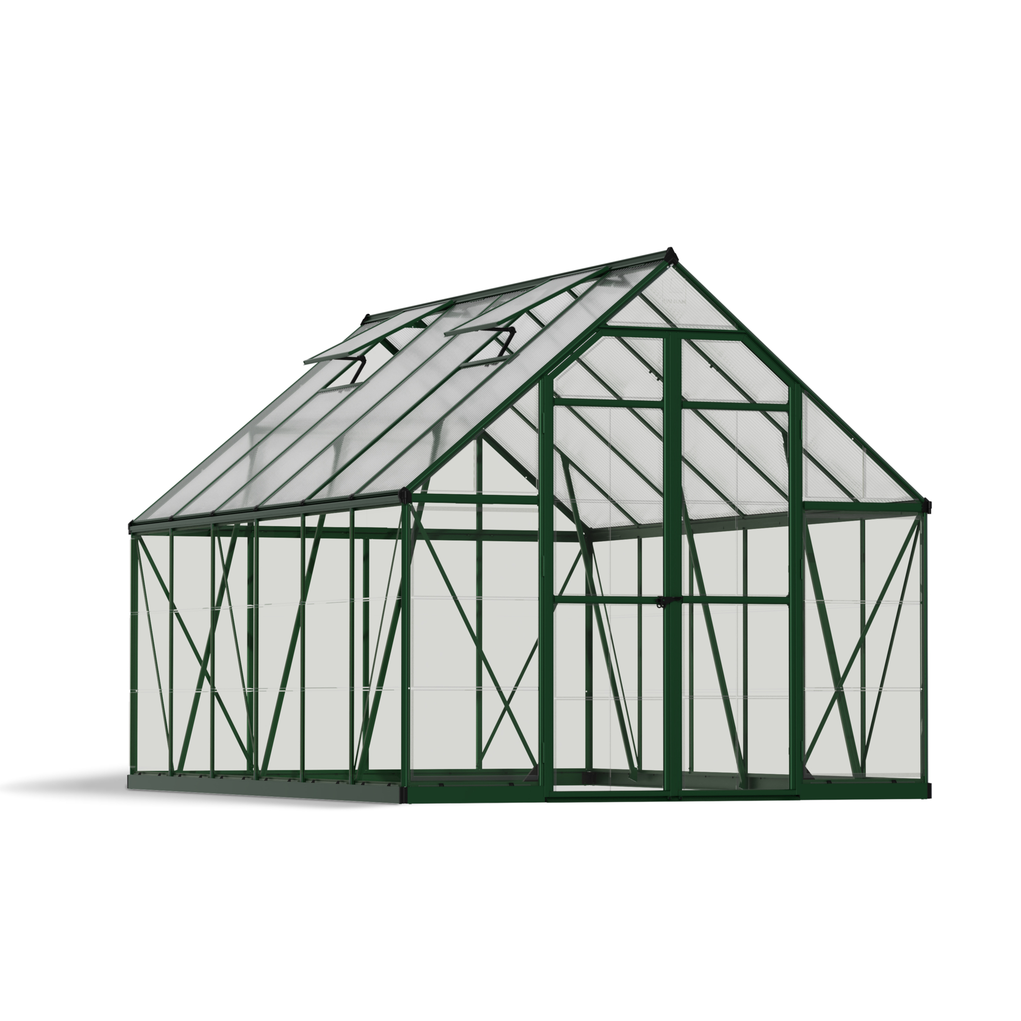 Poly-Tex Inc., Balance 8ft. x 12ft. Greenhouse - Green, Length 144 in, Width 96 in, Center Height 91 in, Model 703489