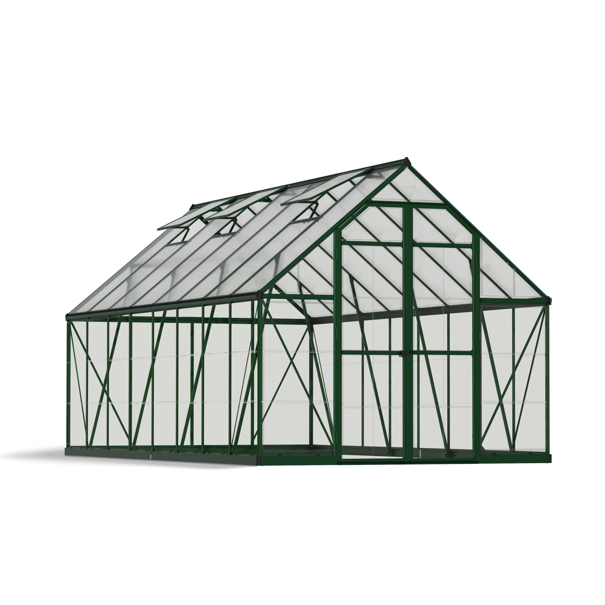 Poly-Tex Inc., Balance 8ft. x 16ft. Greenhouse - Green, Length 192 in, Width 96 in, Center Height 91 in, Model 703490