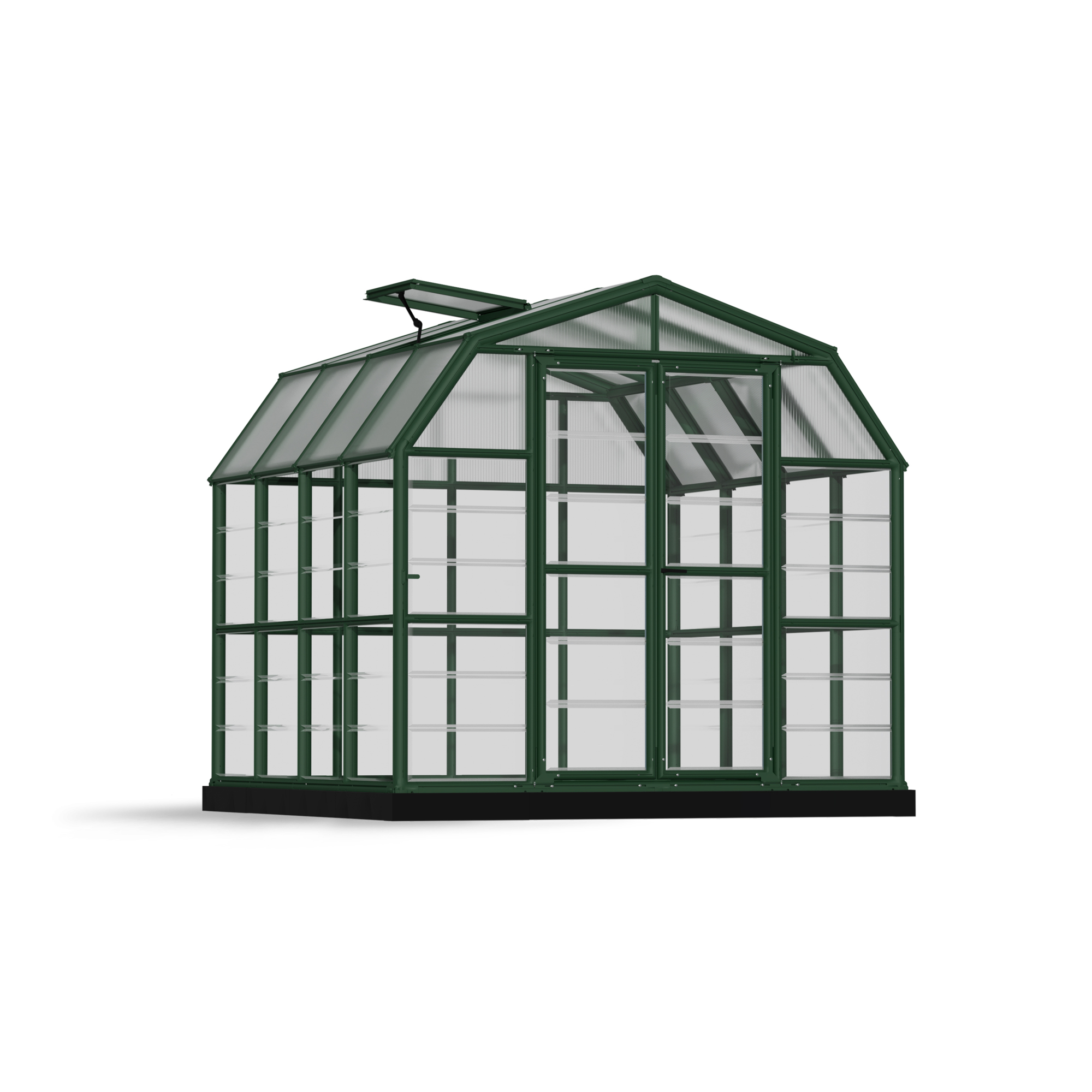 Poly-Tex Inc., Grand Gardener 8ft. x 8ft. Greenhouse - Clear, Length 103.9 in, Width 105.1 in, Center Height 93.5 in, Model 702492