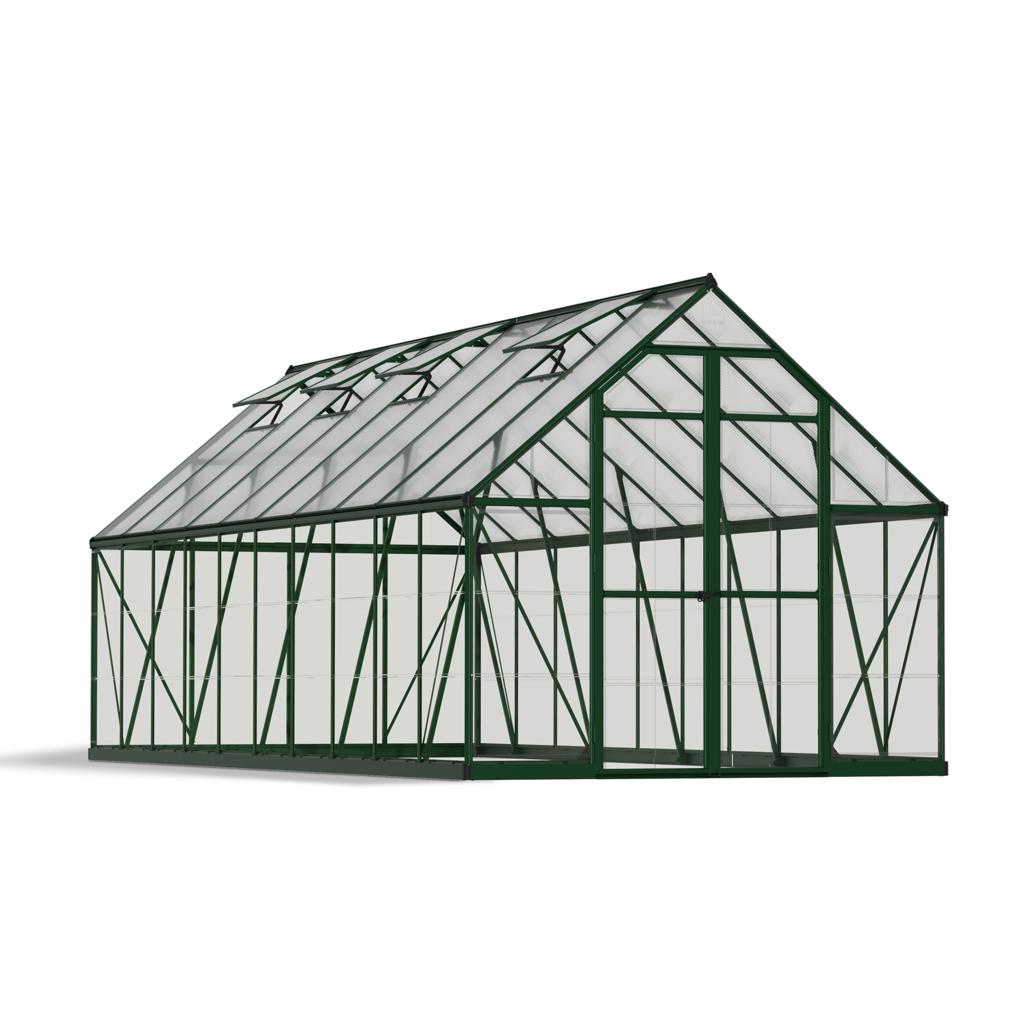 Poly-Tex Inc., Balance 8ft. x 20ft. Greenhouse - Green, Length 240 in, Width 96 in, Center Height 91 in, Model 703491