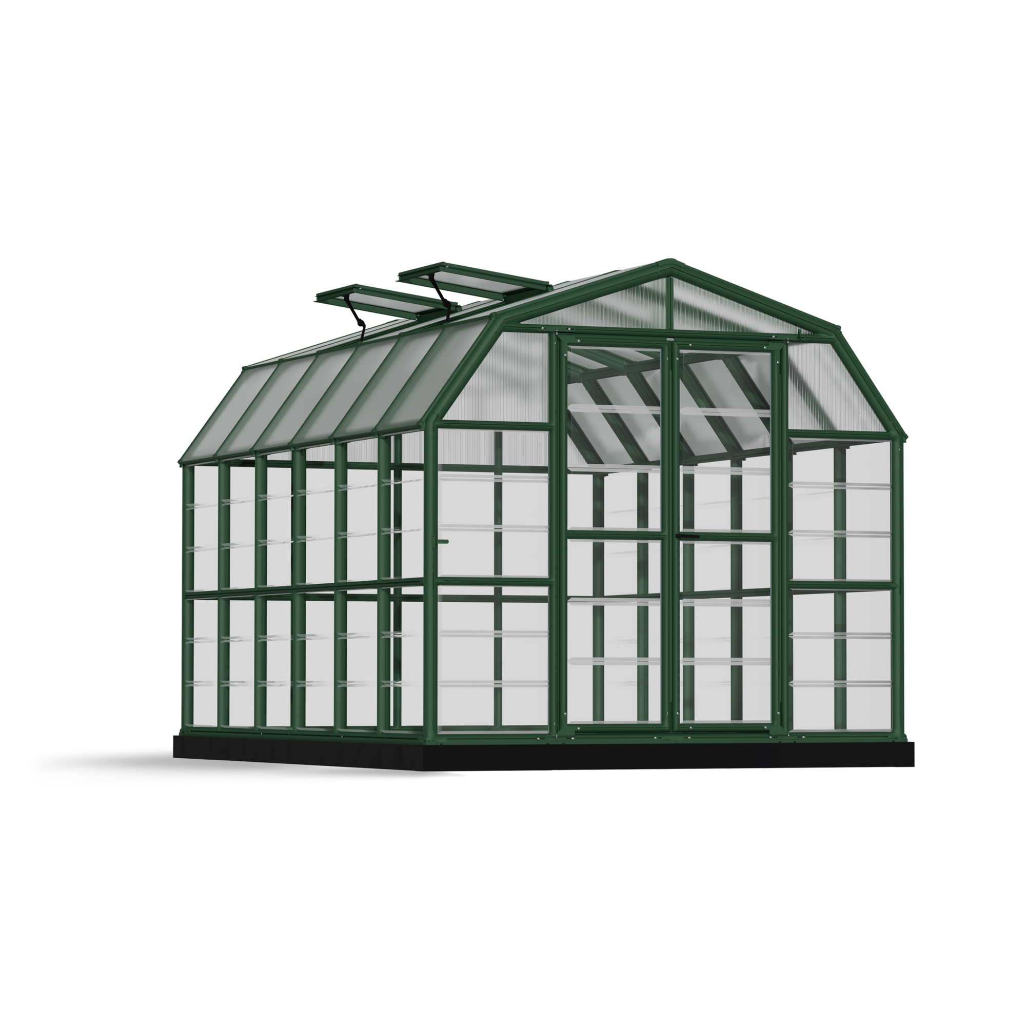 Poly-Tex Inc., Grand Gardener 8ft. x 12ft. Greenhouse - Clear, Length 153.1 in, Width 105.1 in, Center Height 93.5 in, Model 702493