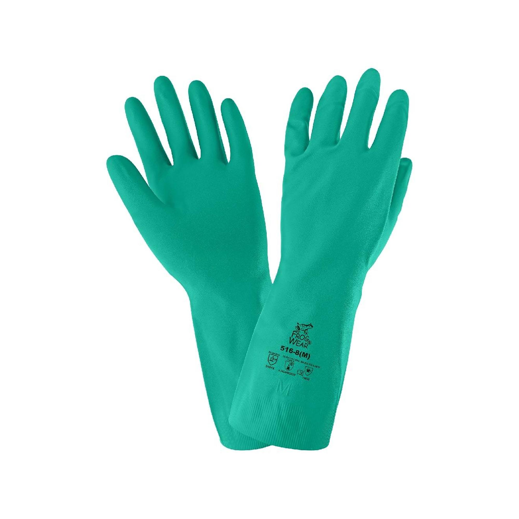 FrogWear, FrogWear 13Inch, 16-Mil, Sea Green Nitrile Gloves - 12 Pairs, Size M, Color Green, Included (qty.) 12 Model 516-8(M)