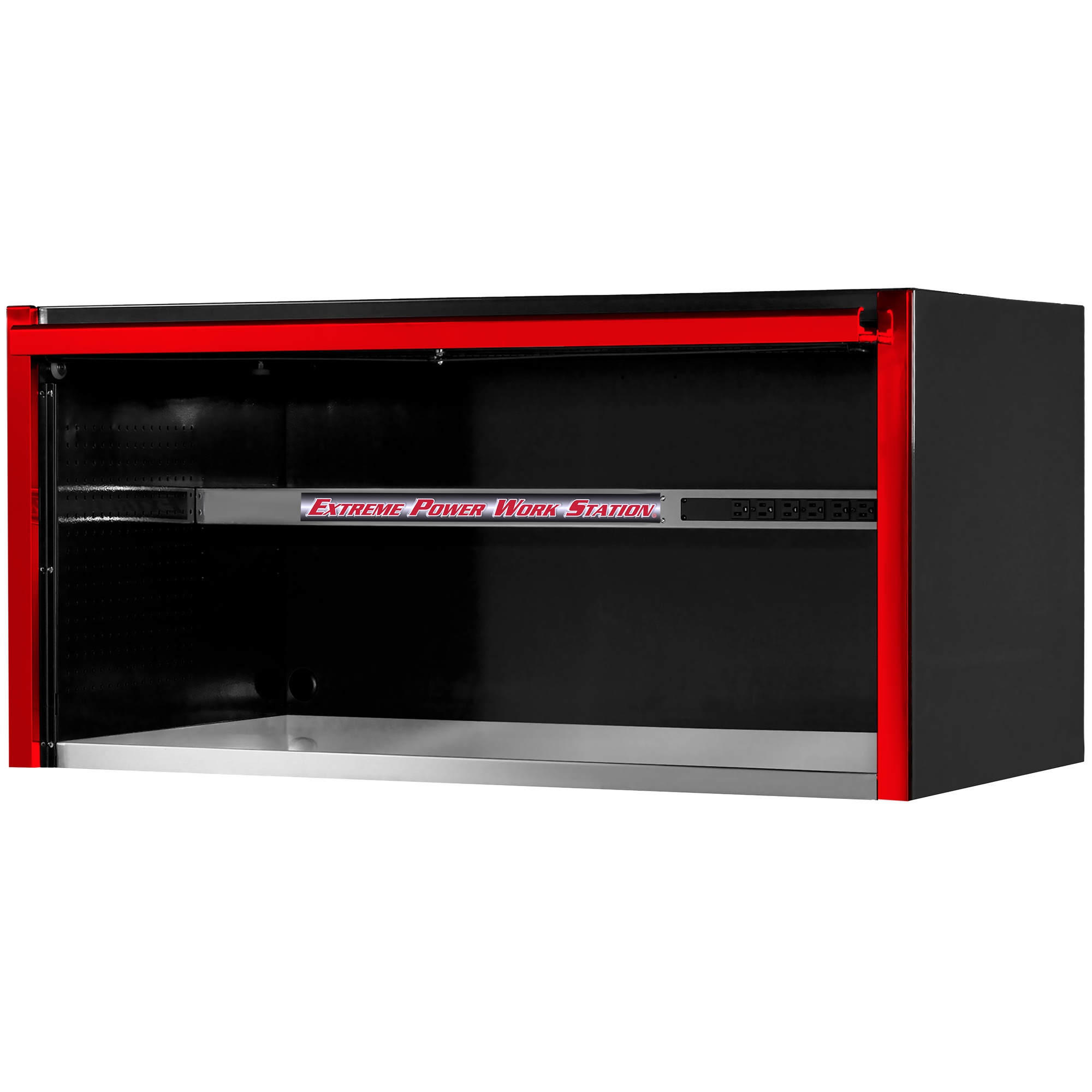 Extreme Tools, EX Pro Power Workstation Hutch, 55Inch x 30Inch, BKRD, Width 55 in, Height 26.375 in, Color Black, Model EX5501HCQBKRD
