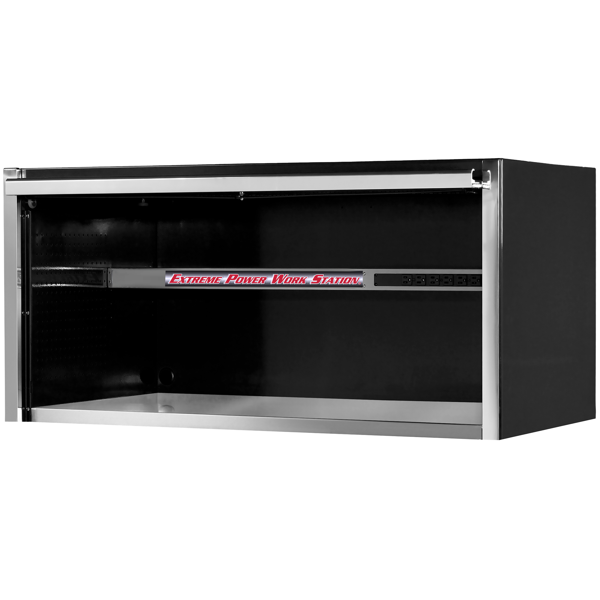 Extreme Tools, EX Pro Power Workstation, Hutch, 55Inch x 30Inch, BKCR,, Width 55 in, Height 26.375 in, Color Black, Model EX5501HCQBKCR