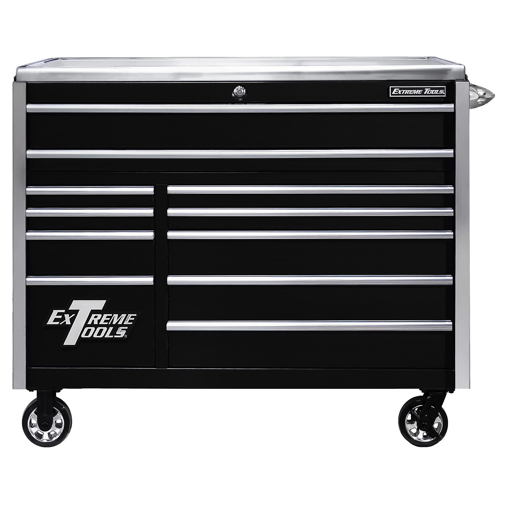 Extreme Tools, EXQ Pro Roller Cab, 55Inch x 30Inch, 11-Dr, BK/CR Trim, Width 55 in, Height 46.62 in, Color Black, Model EX5511RCQBKCR