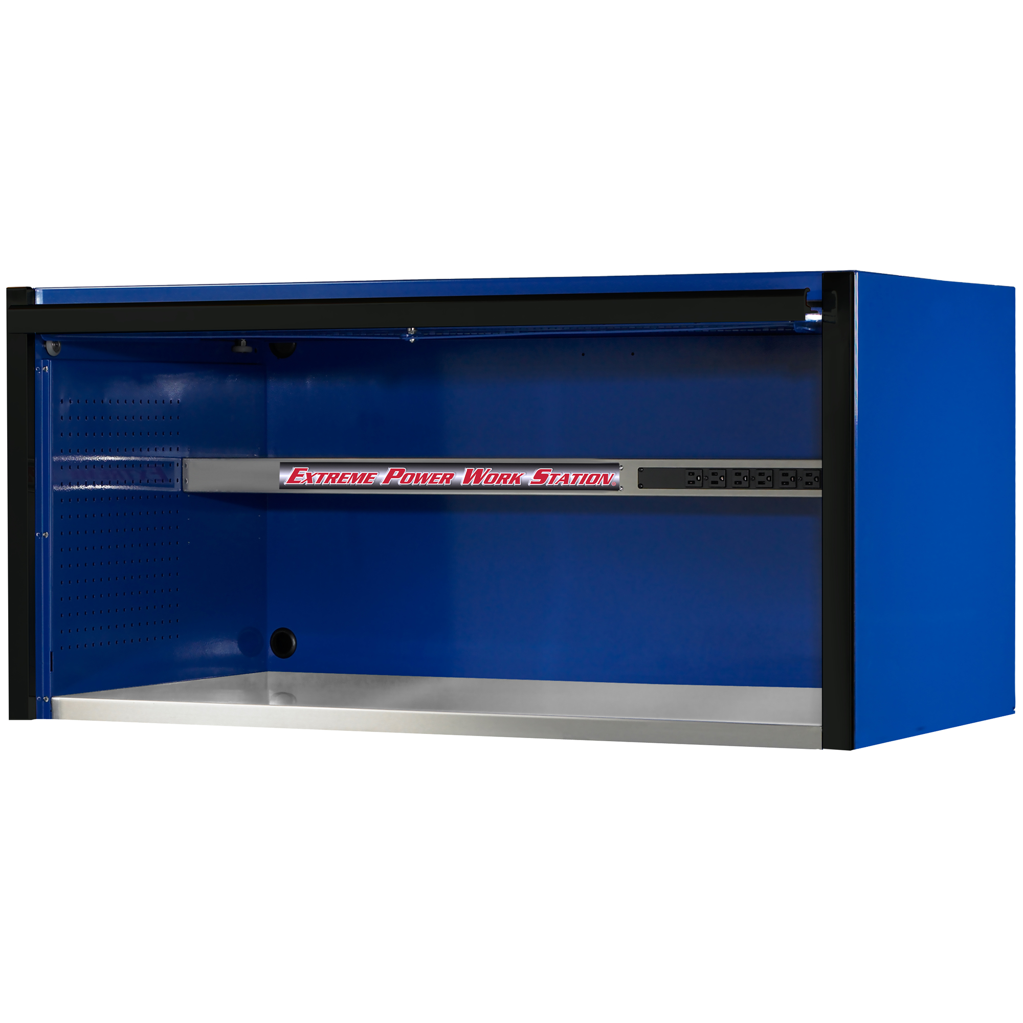 Extreme Tools, EX Pro Power Workstation Hutch, 55Inch x 30Inch, BLBK, Width 55 in, Height 26.375 in, Color Blue, Model EX5501HCQBLBK