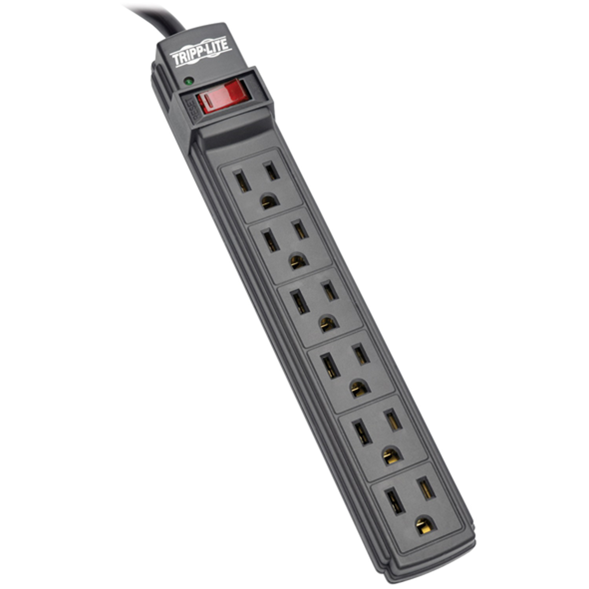 Tripp Lite by Eaton Power It!, 6-Outlet Power Strip, Cord Length 6 ft, Cable Gauge 14 Amps 15 Model PS66B