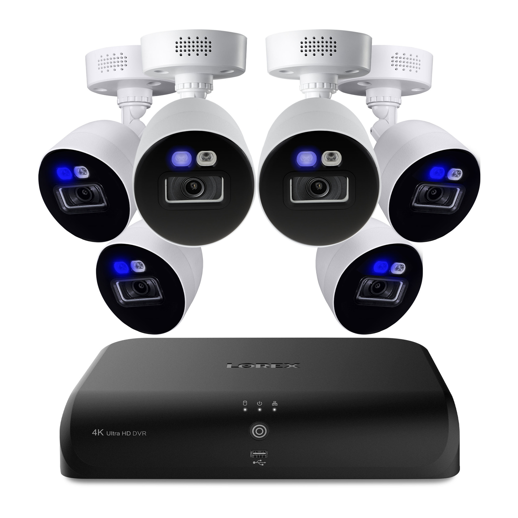 Lorex, DVR Fusion 4K Camera System 6 Smart Deterrence Cam, Product Style DVR/monitoring kit, Camera (qty.) 6 Resolution 4K, Model D881A82B-8DA6-E