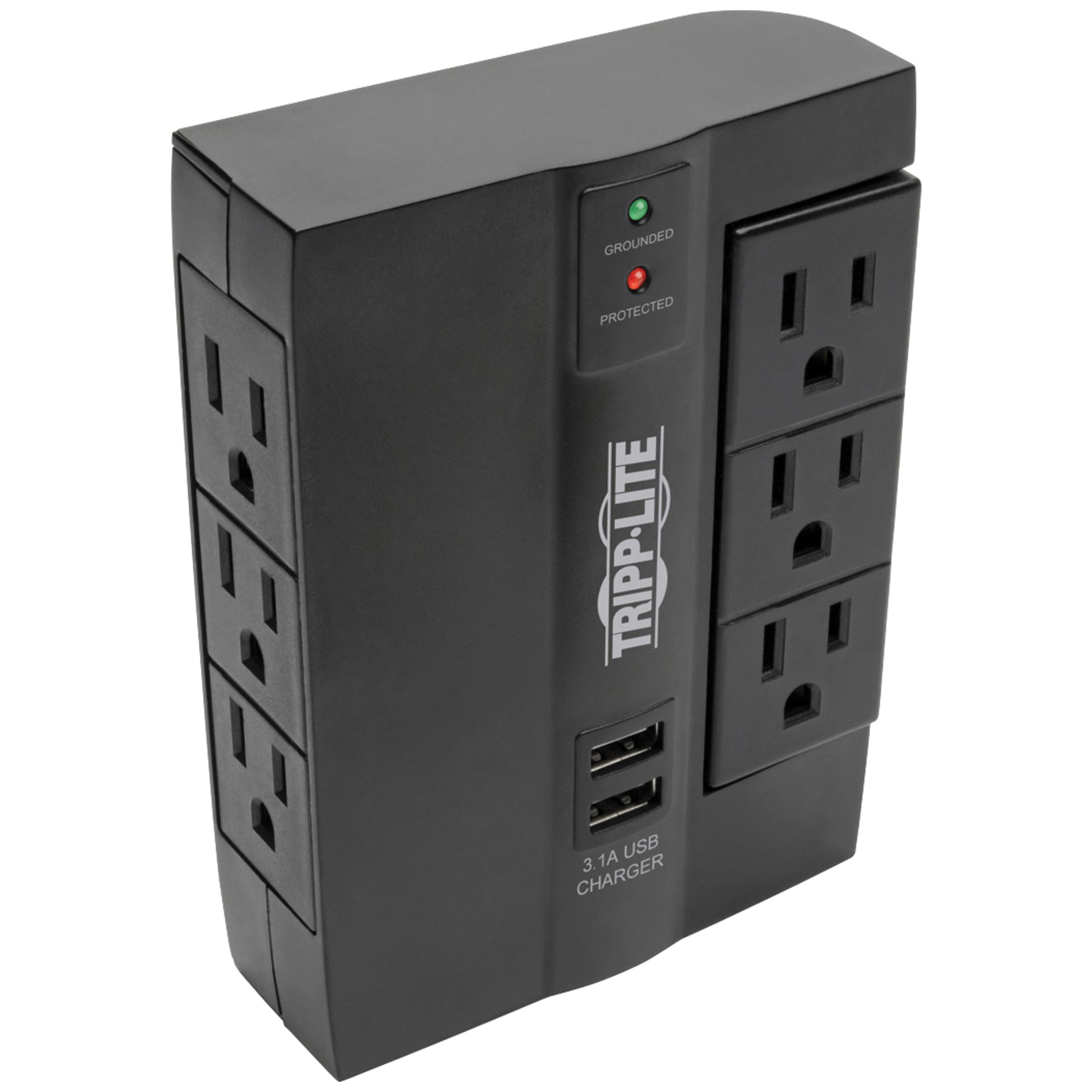 Tripp Lite by Eaton Protect It!, 6-Outlet Surge Protector with USB Ports, Model SWIVEL6USB