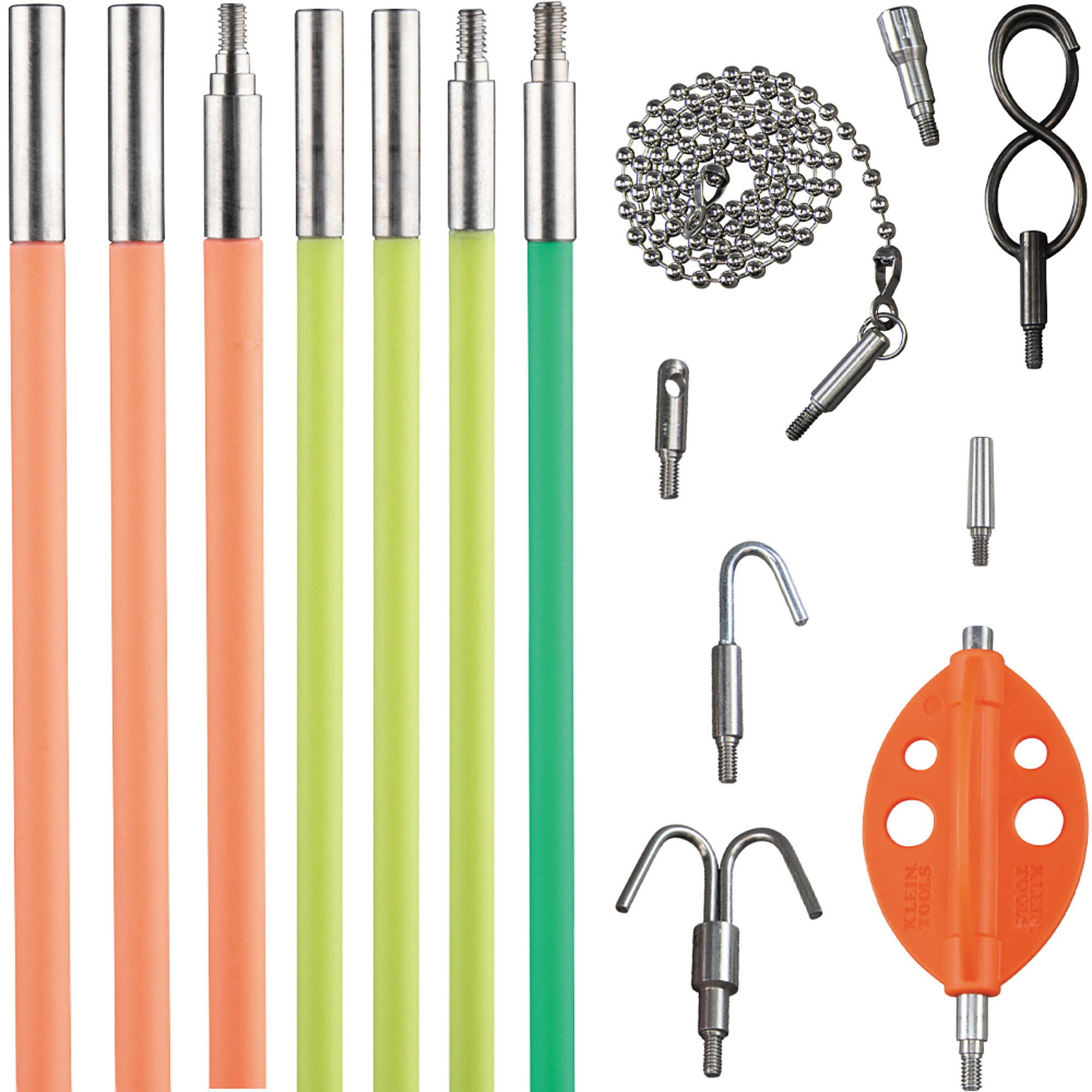 Klein Tools, Multi-Flex Glow Rod Set, 35ft., Tape Length 420 in, Tape Diameter Multiple in, Stick (qty.) 7 Model 50354