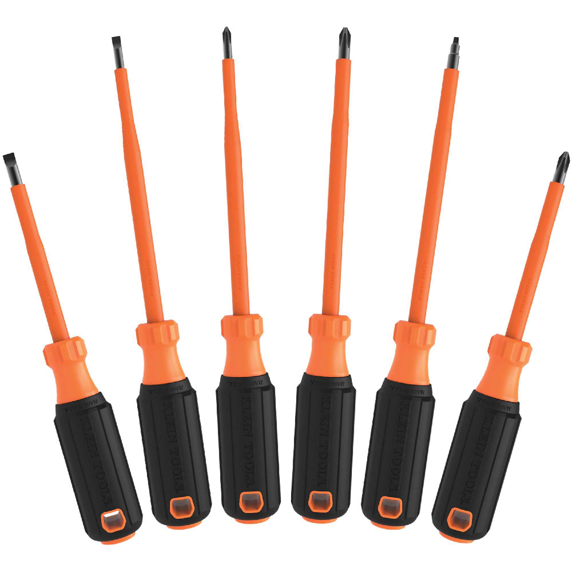 Klein Tools, Screwdriver Set, 1000V Insulated, 6-Piece, Drive Type Combination, Model# 85076INS