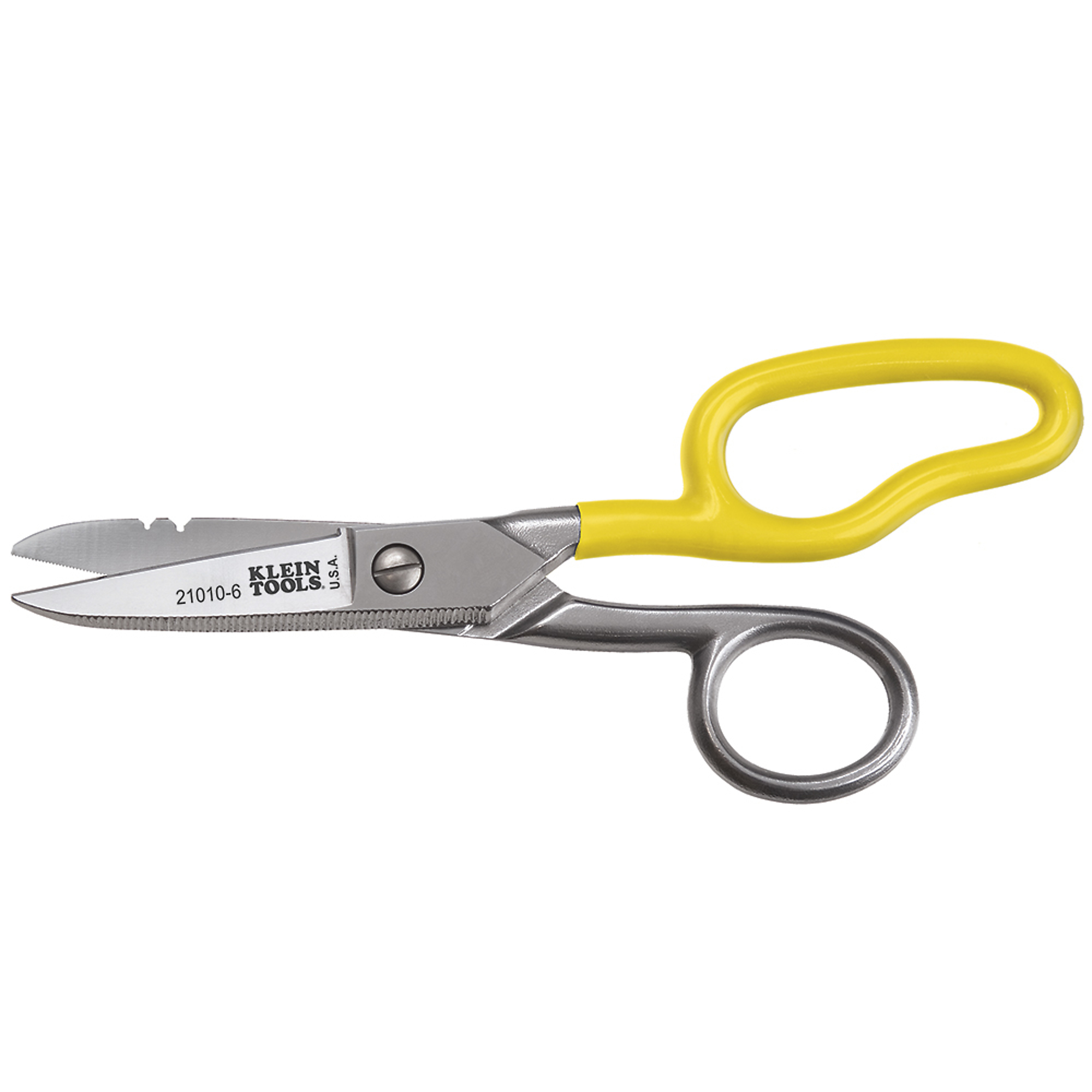 Klein Tools, Free-Fall Snip, Scraper, File, Serrated Blades, Blade Size 1.88 in, Tool Length 6.25 in, Model 21010-6-SEN