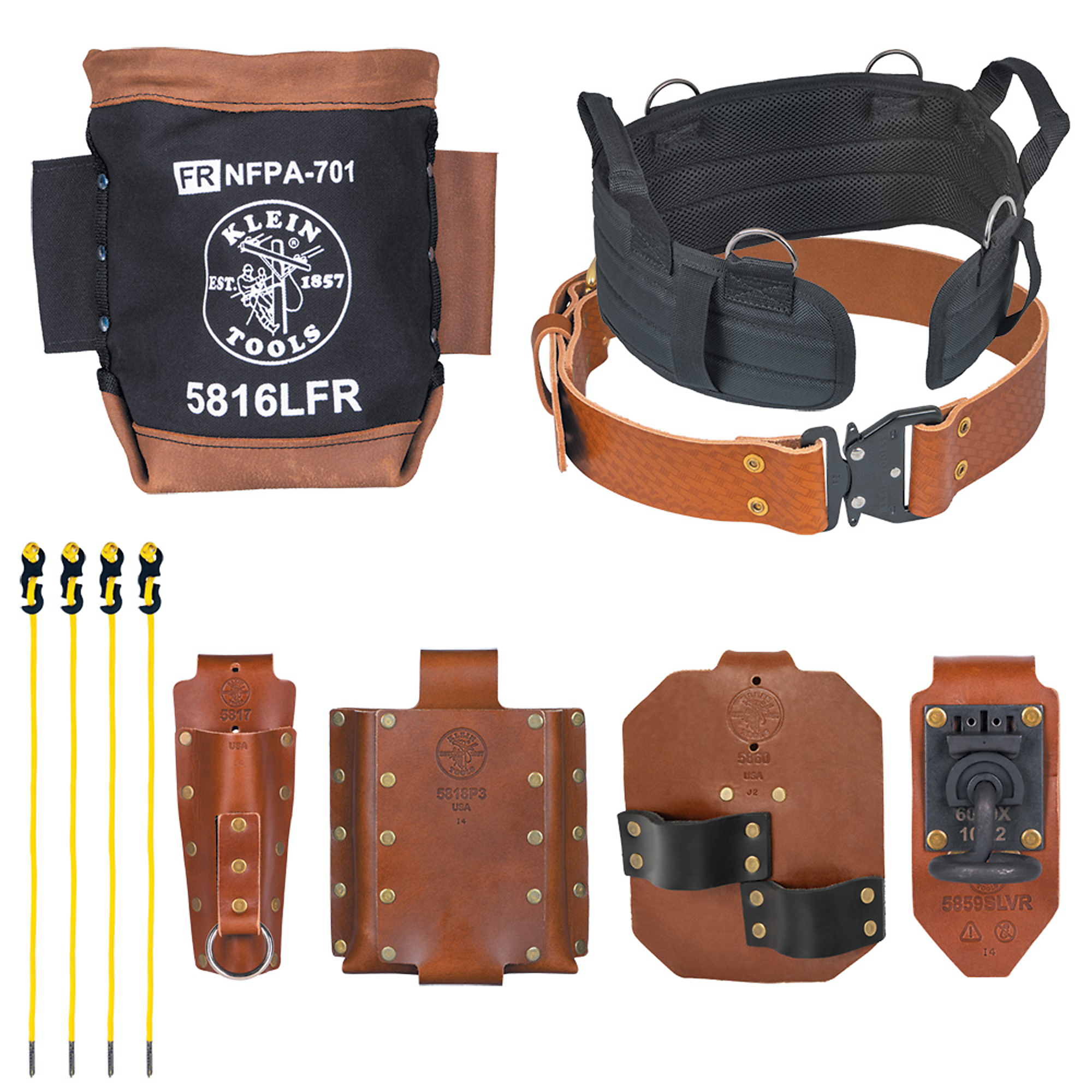 Klein Tools, Ironworker Complete Toolbelt System, Extra Large, Color Multi, Pockets (qty.) 9 Material Multiple, Model 5800IWBXL