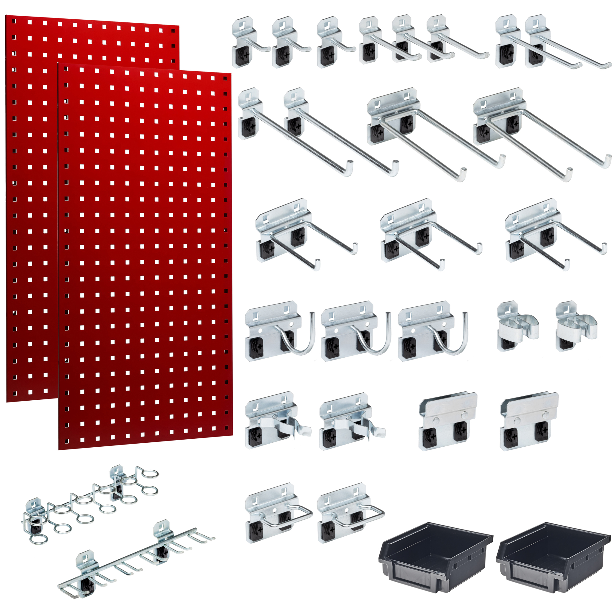 Triton Products, (2) Steel Pegboards with 30 Piece LocHook Assortment, Capacity 350 lb, Length 18 in, Width 36 in, Model LB18-RKit
