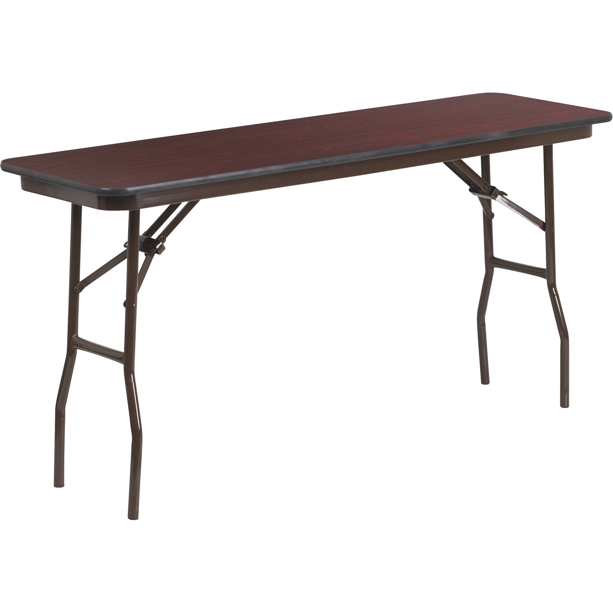 Flash Furniture 96in.L x 30in.W Folding Table, Mahogany, Model ...