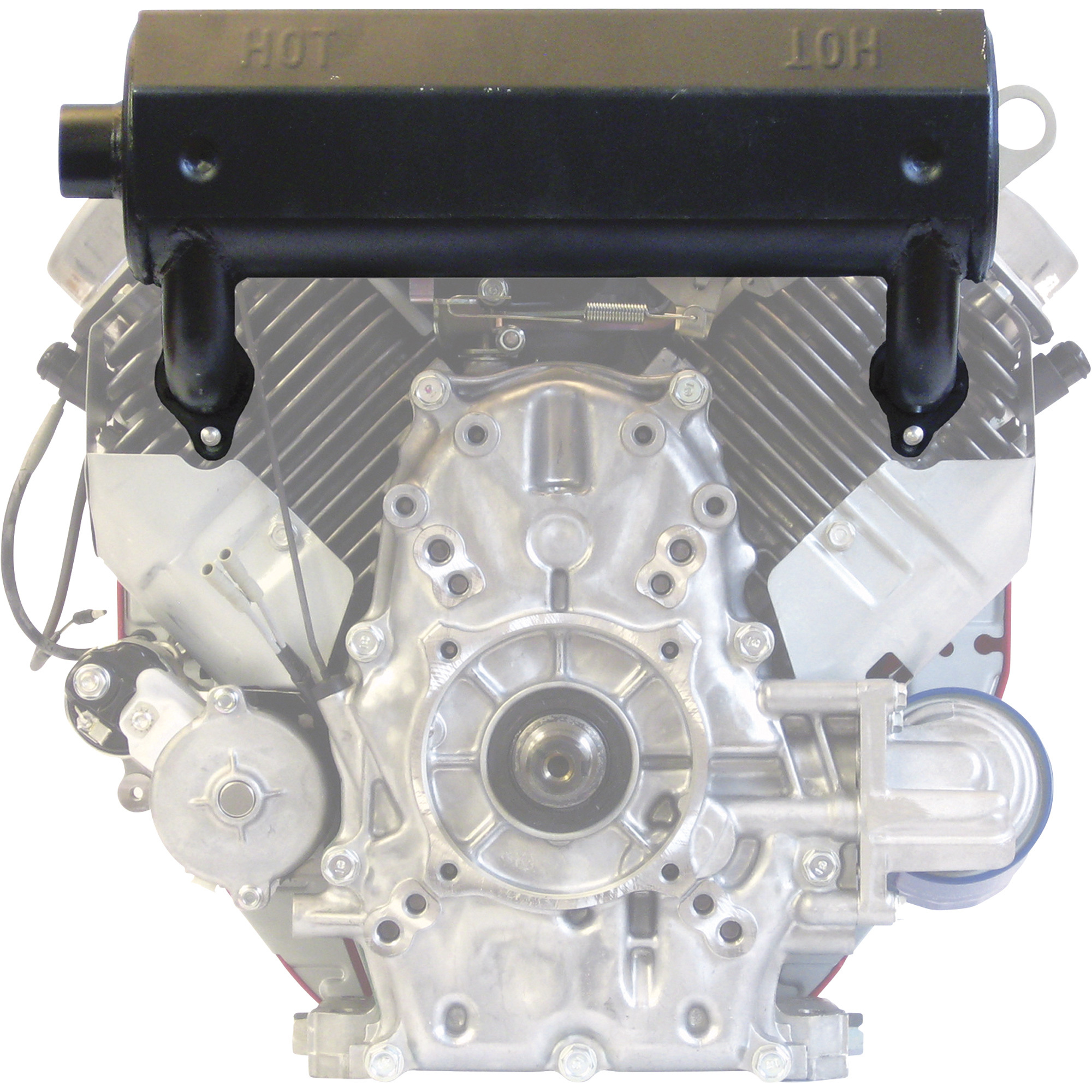 High-Mount Muffler for Honda V-Twin Engines â Fits GX610, 620 and 670 Engines, Left/Starter Side Mount, Model MUF-0424.SIL