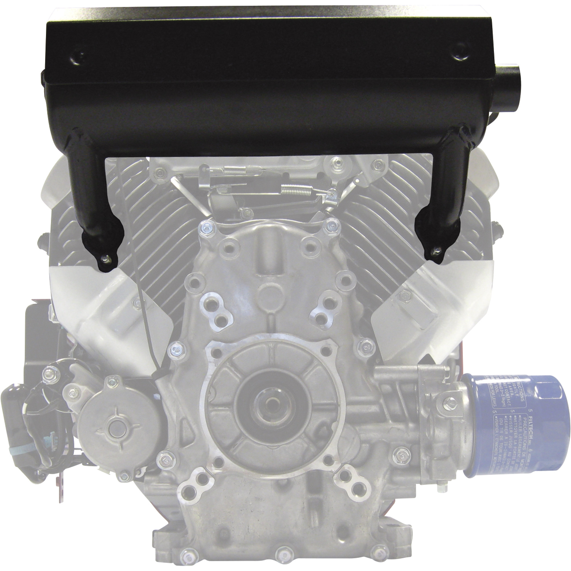 High-Mount Muffler for Honda V-Twin Engines â Fits GX630, 660 and 690 Engines, Right/Oil Filter Side Mount, Model MUF-0560.SIL