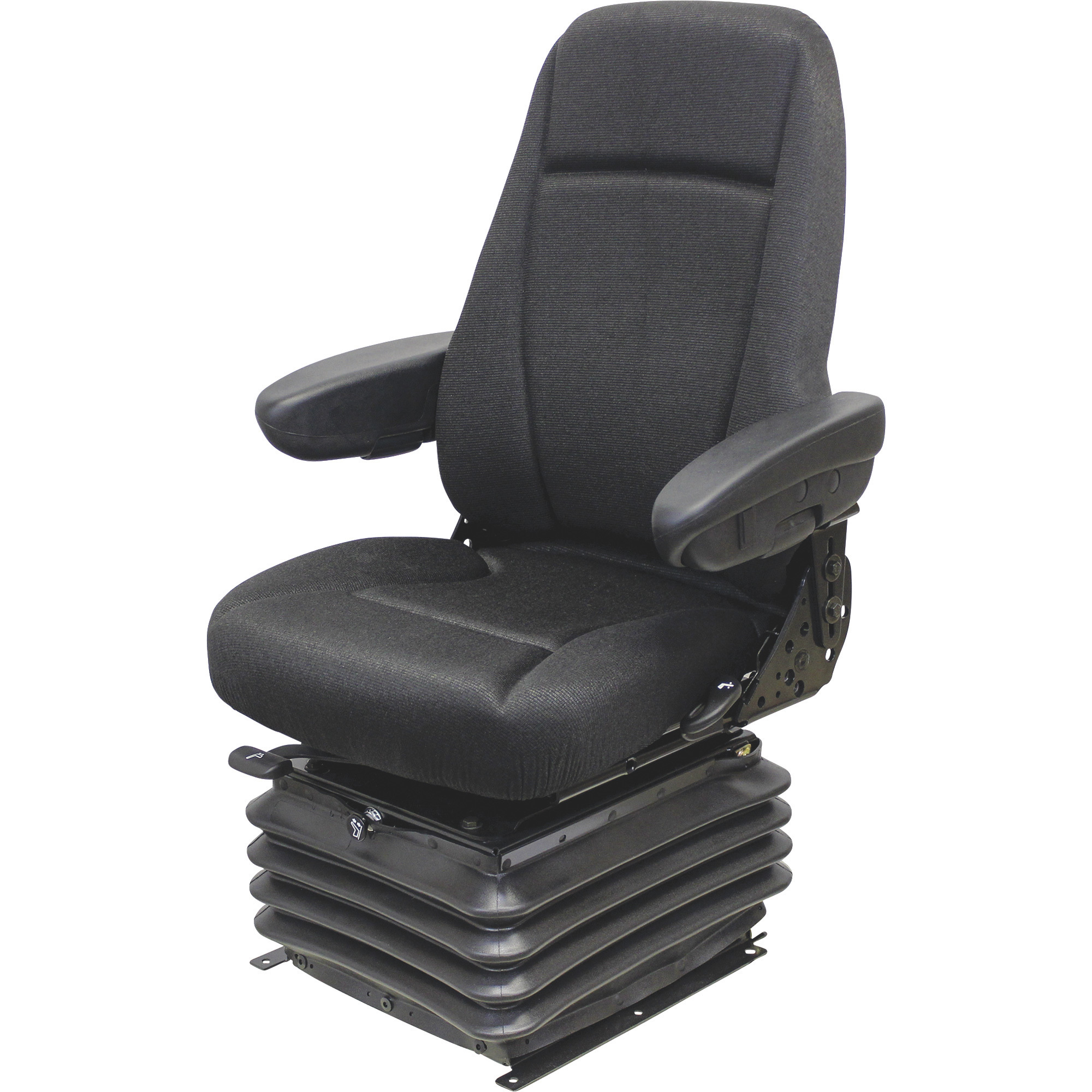 K&M Uni Pro Heavy-Duty Air Suspension Seat with 24 Volt Compressor, Model KM 1200