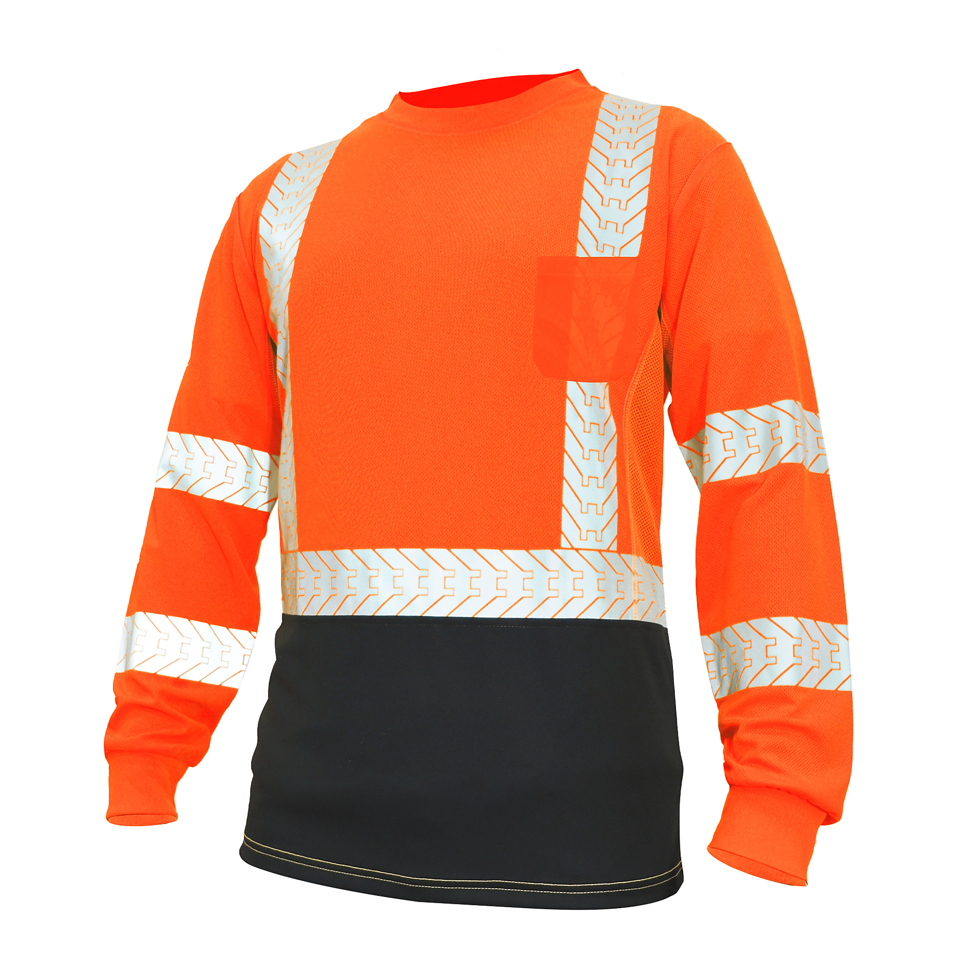 ORANGE HI-VIS/BK LONG SLEEVE W/REFLECTIVE TRIMS M, Size M, Model# - General Electric GS118OM