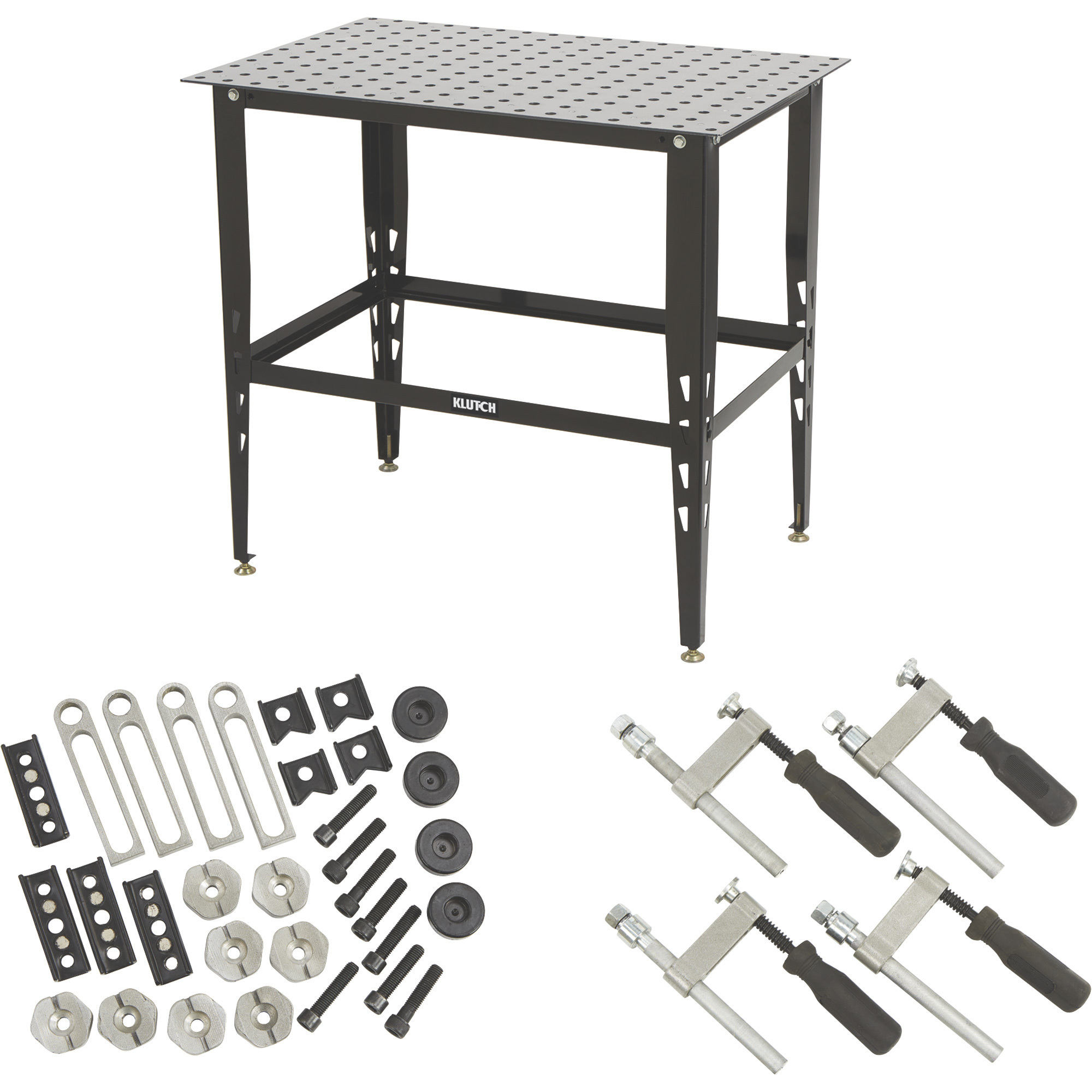 Klutch Steel Welding Table with Tool Kit, 36Inch L x 24Inch W x 33 1/4Inch H