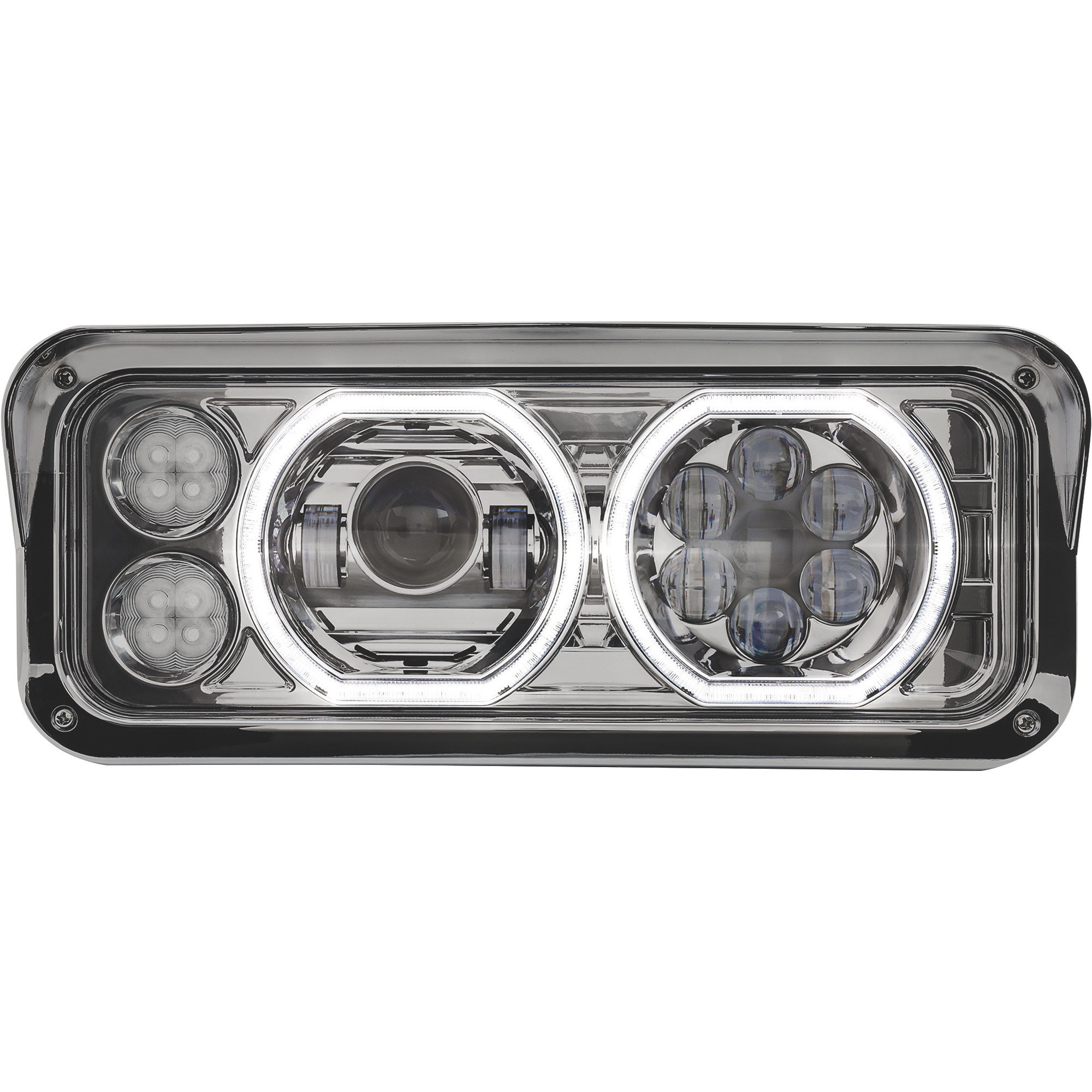Trux Universal LED Projector Semi-Truck Headlight Assembly â Chrome, Driver's Side, Model TLED-H120