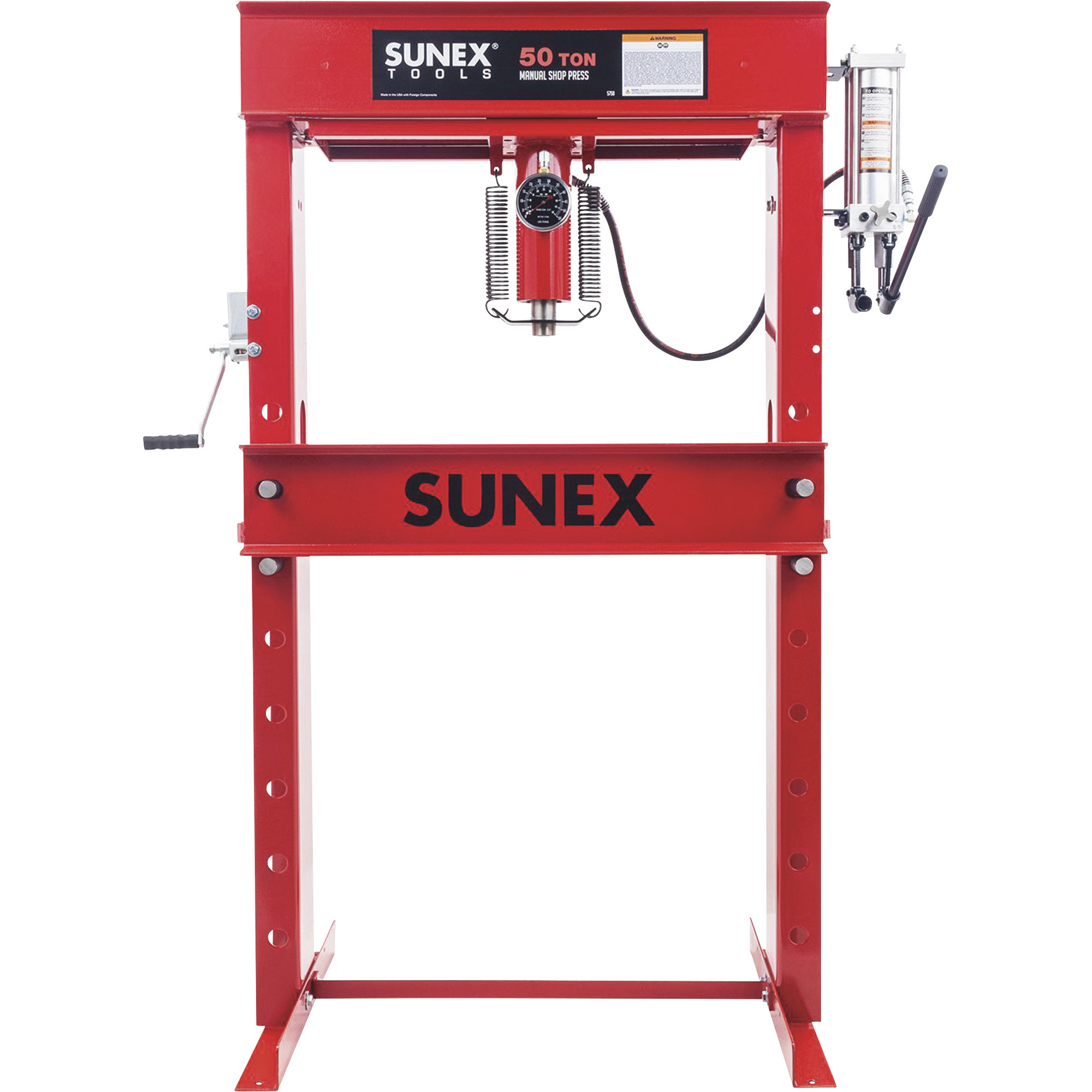 SUNEX 50-Ton Manual Hydraulic Shop Press, Model 5750
