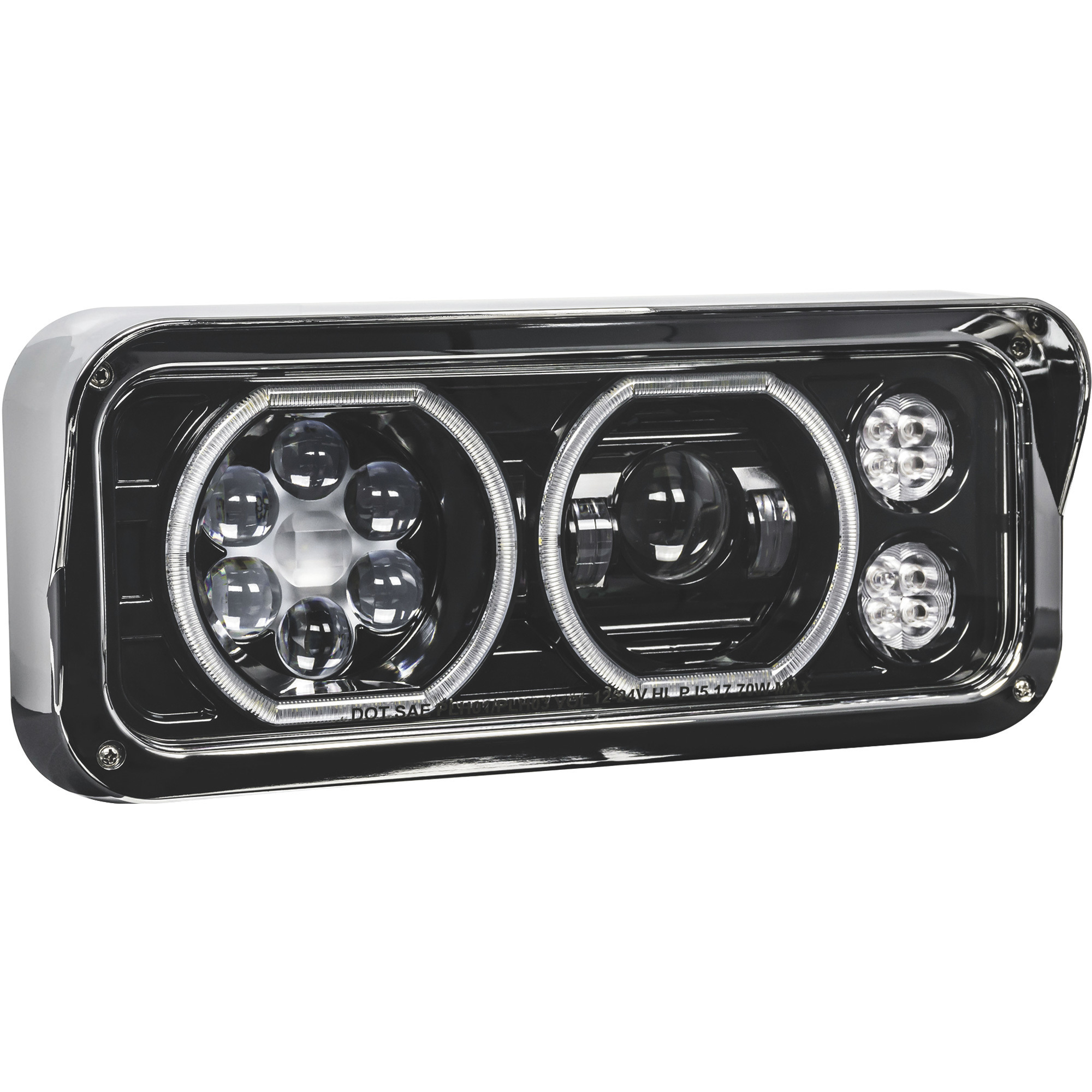 Trux Accessories 18Inch x 11Inch Universal Driver's Side LED Projector Semi-Truck Headlight â Model TLED-H122