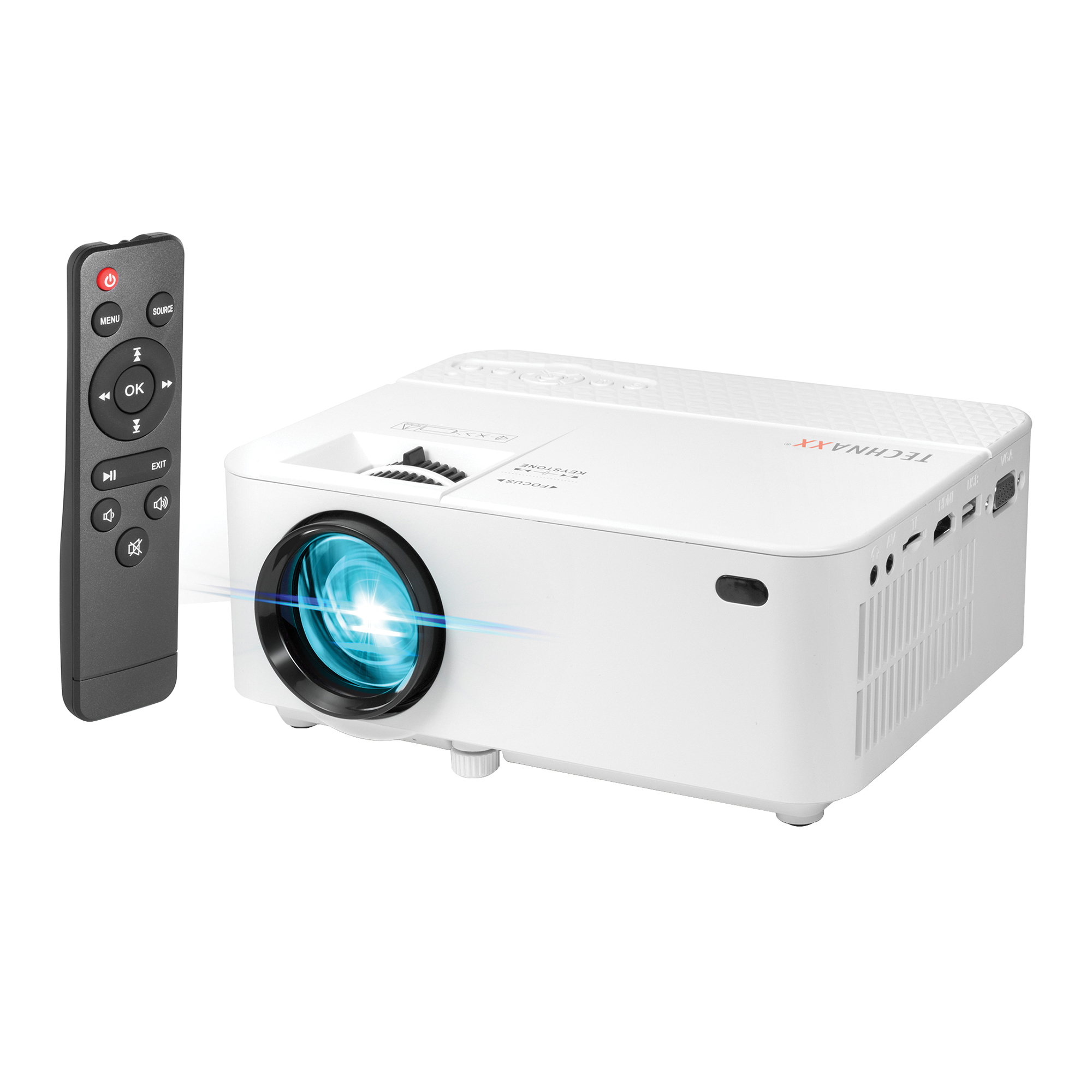 Beamer Mini-LED Projector - 480p, 1800 Lumens, 16ft. Range, 50W, Model# - TechNaxx 4781