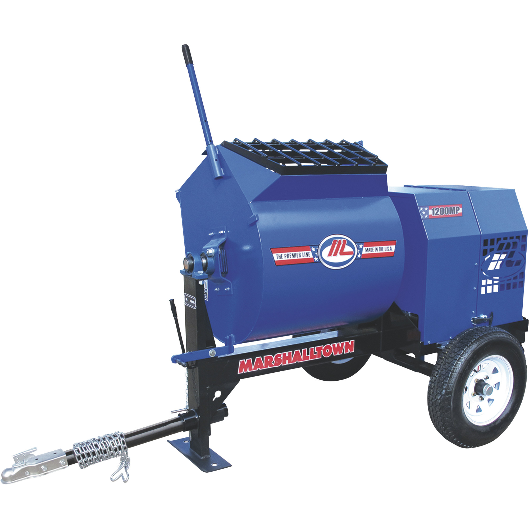 Marshalltown 1200MP Mortar/Plaster Mixer with Ball Tow Hitch and 3 HP Electric Engine â Model 1200MP3EB