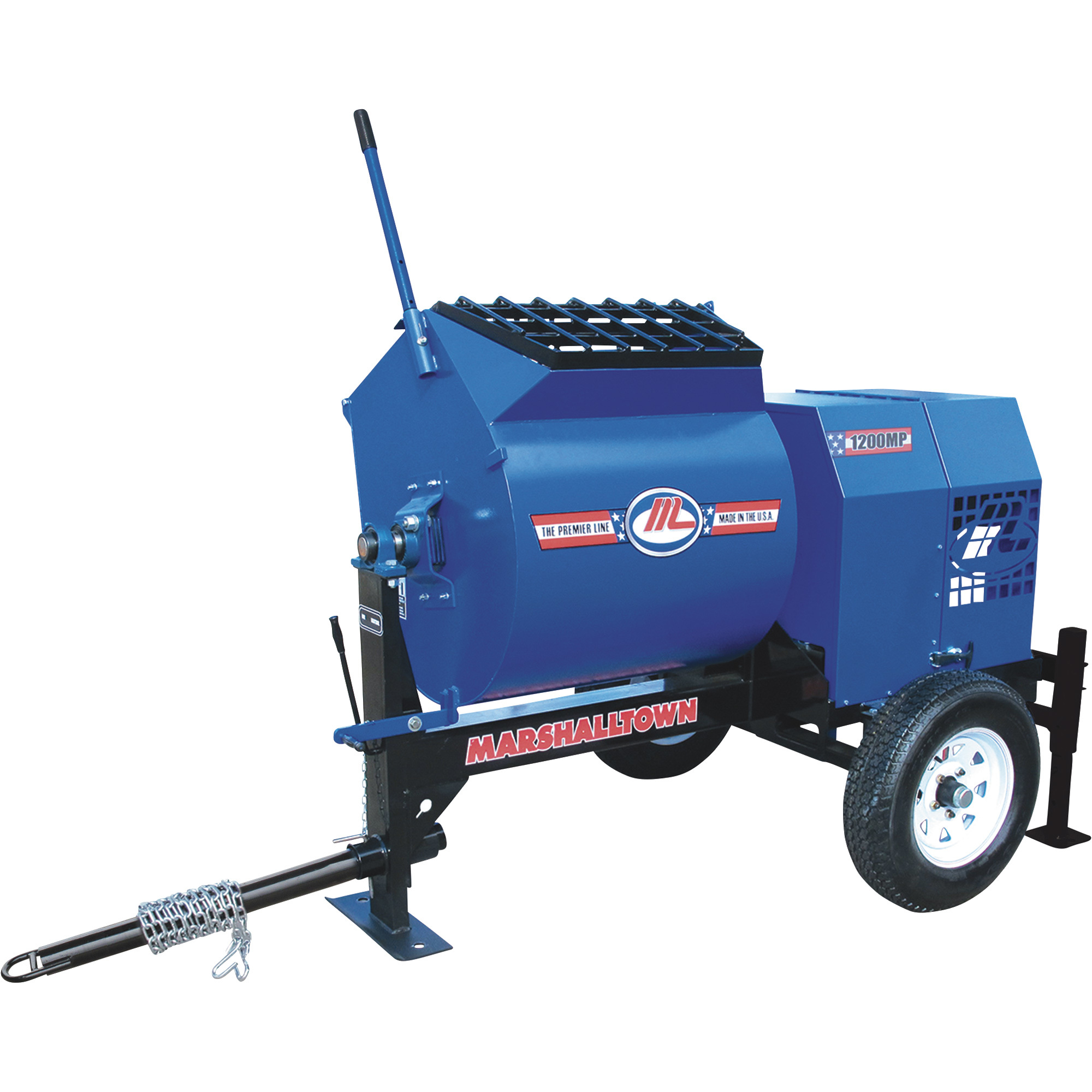 Marshalltown 1200MP Mortar/Plaster Mixer with Pintle Tow Outrigger and 3 HP Electric Engine â Model 1200MP3EPO