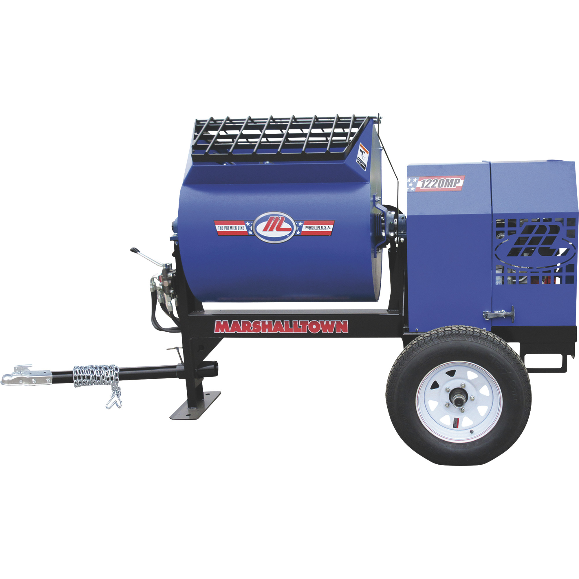 Marshalltown 1220MP Mortar/Plaster Mixer with Ball Tow and 13 HP Gas Engine â Model 1220MP13HB