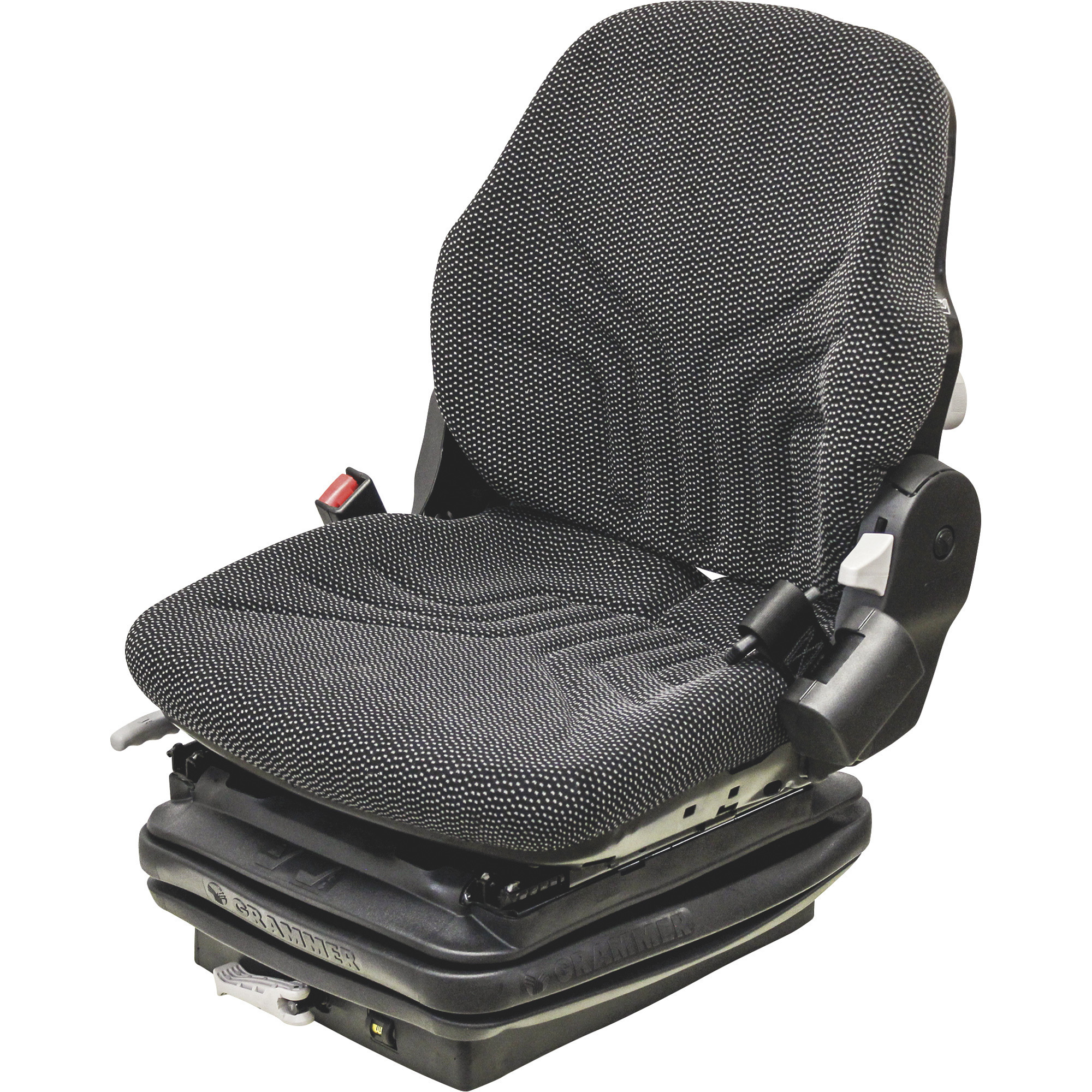 K&M Uni-Pro Grammer Construction Mechanical Suspension Seat, Fabric Cover, Multi-Tone Gray, Model 8531