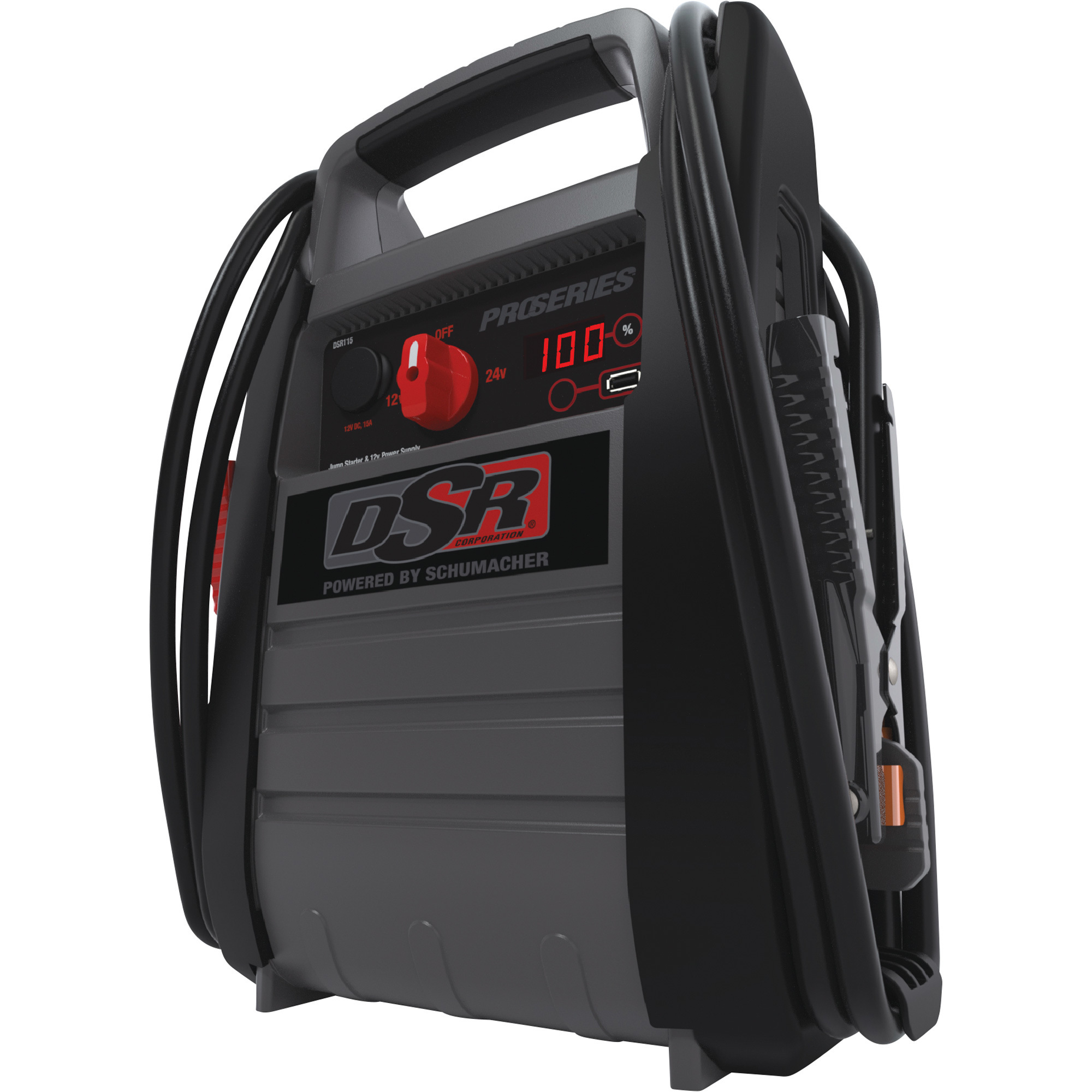 Schumacher DSR ProSeries Heavy-Duty Jumpstarter with Digital Display â 12/24V, 2 Batteries, Model DSR115