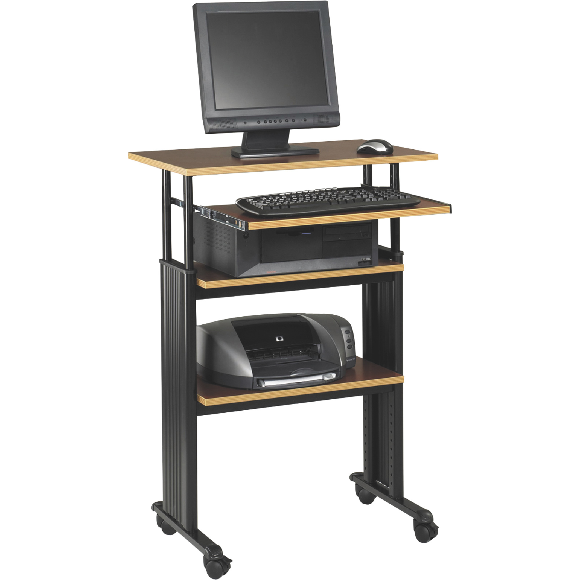 Safco Muv Stand-Up Adjustable-Height Standing Desk— Cherry/Black, Model 1929CY -  Mayline Safco