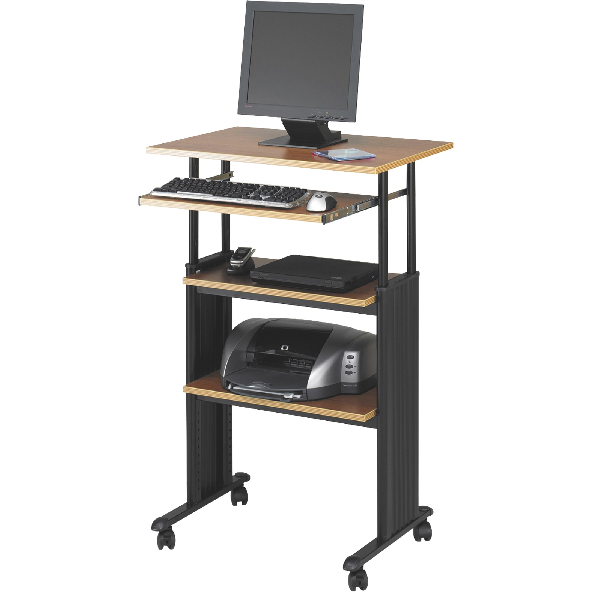 Muv Stand-Up Adjustable-Height Standing Desk — Oak/Black, Model 1 - Safco 1929MO