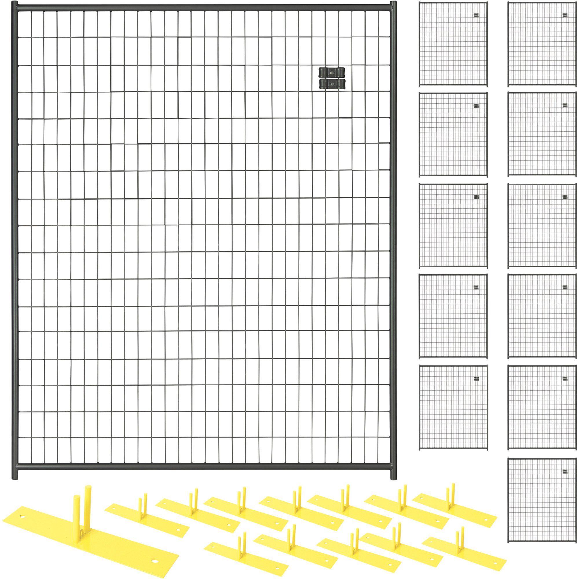 Jewett-Cameron 12-Panel  Kit — Temporary Fence Panels, Each 5ft. x 6ft., Model - Perimeter Patrol RF 1020 WWP