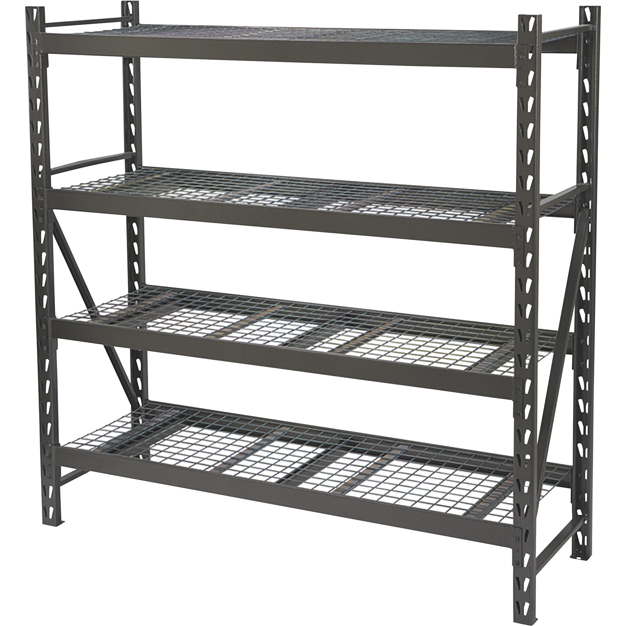 Ironton 4-Tier Industrial Steel Shelving Unit, 8,000-Lb. Load Capacity, 77Inch W x 24Inch D x 72Inch H