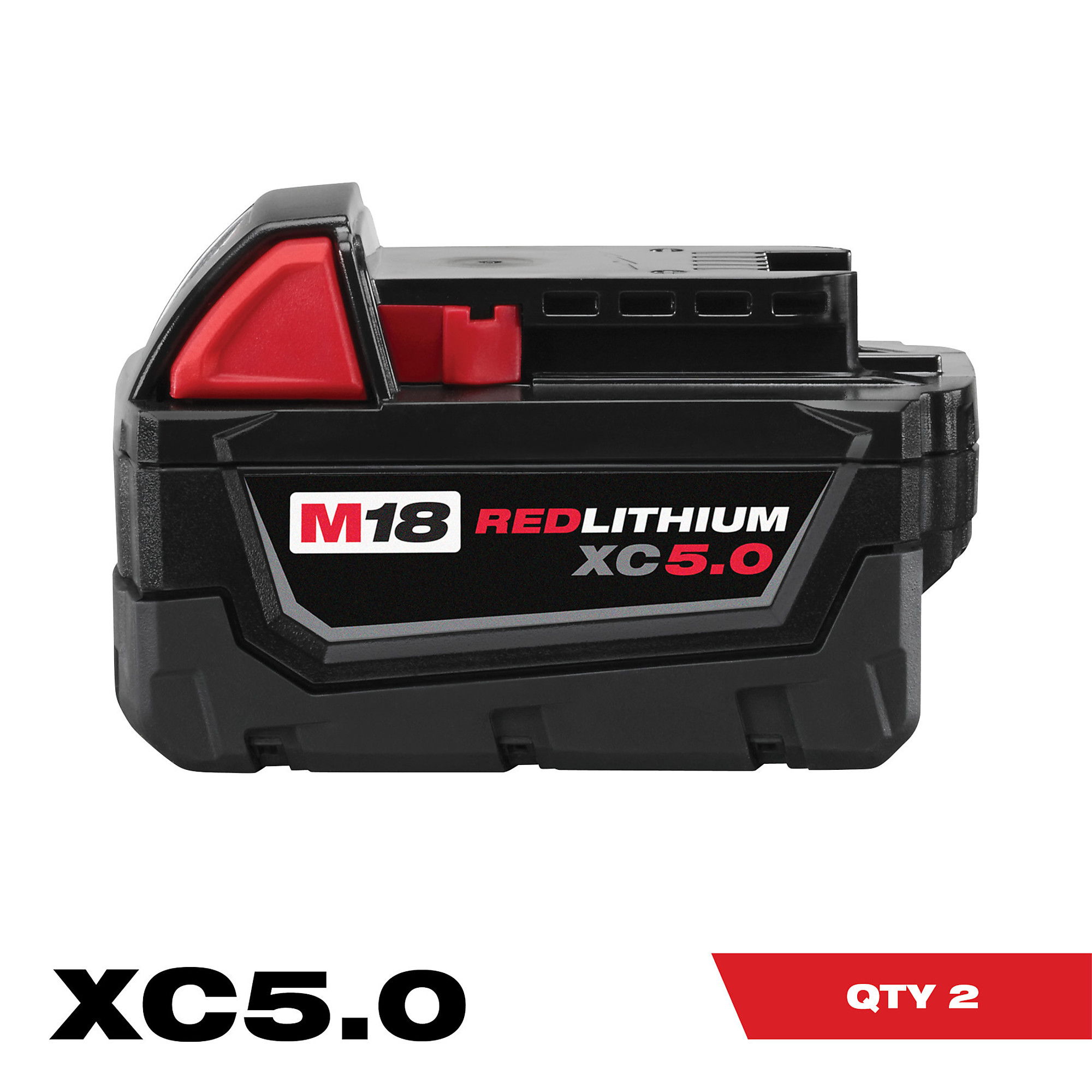 M18 REDLITHIUM XC 5.0 Extended Capacity Lithium-Ion Battery — 2-Pack, Model - Milwaukee 48-11-1852