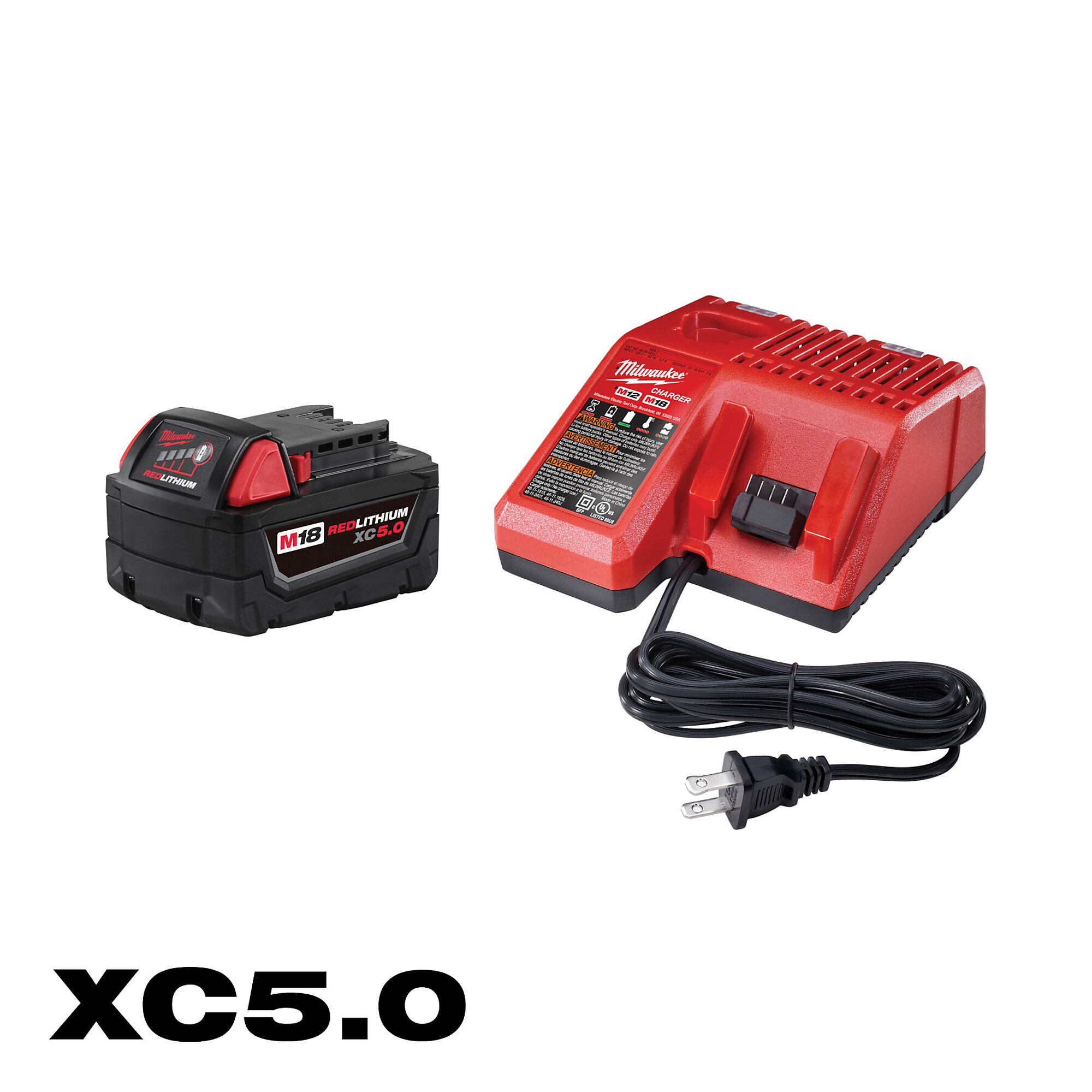 Milwaukee M18 REDLITHIUM XC 5.0 Starter Kit, With One Battery and Charger, Model 48-59-1850