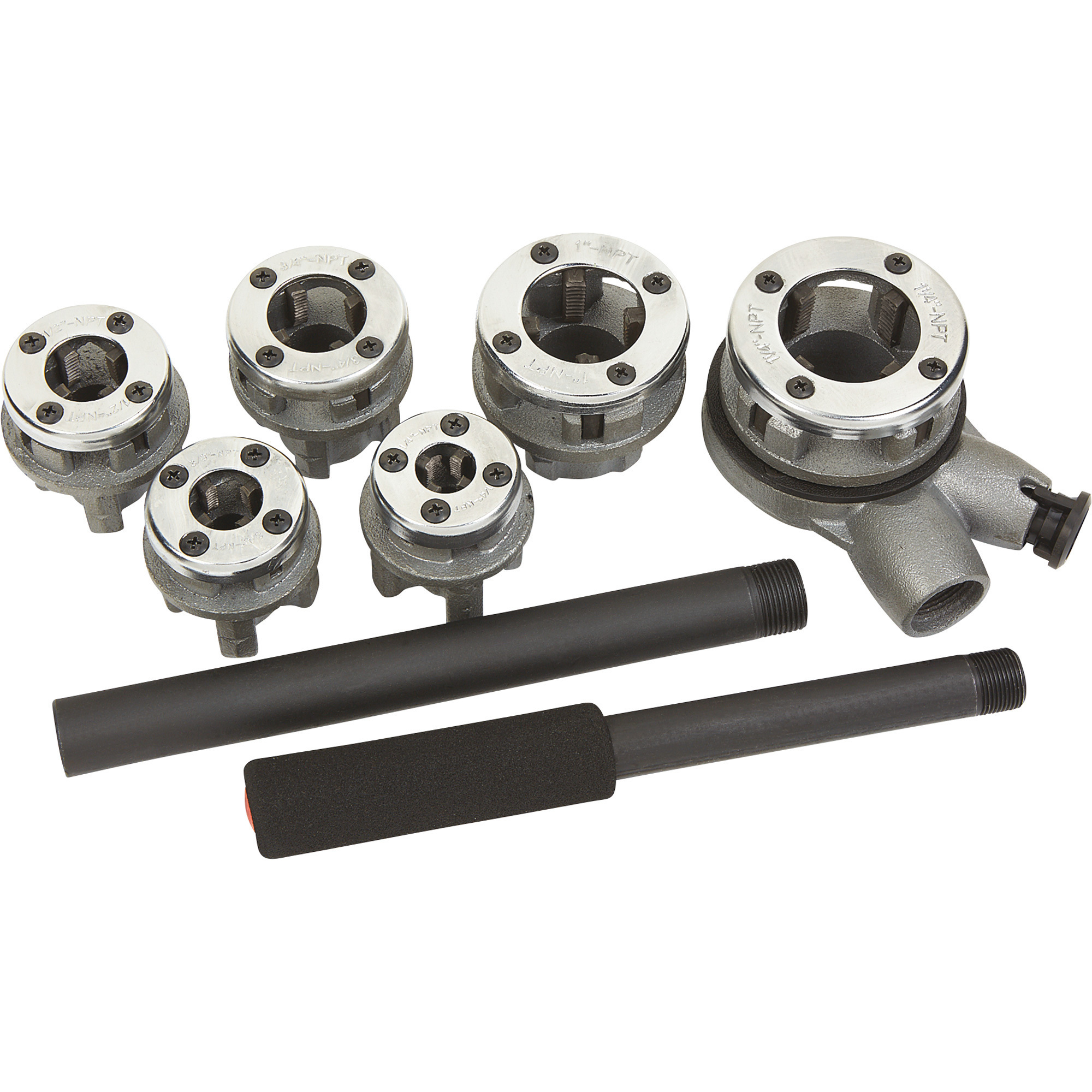 Klutch Pipe Threader Set, 8-Piece, SAE