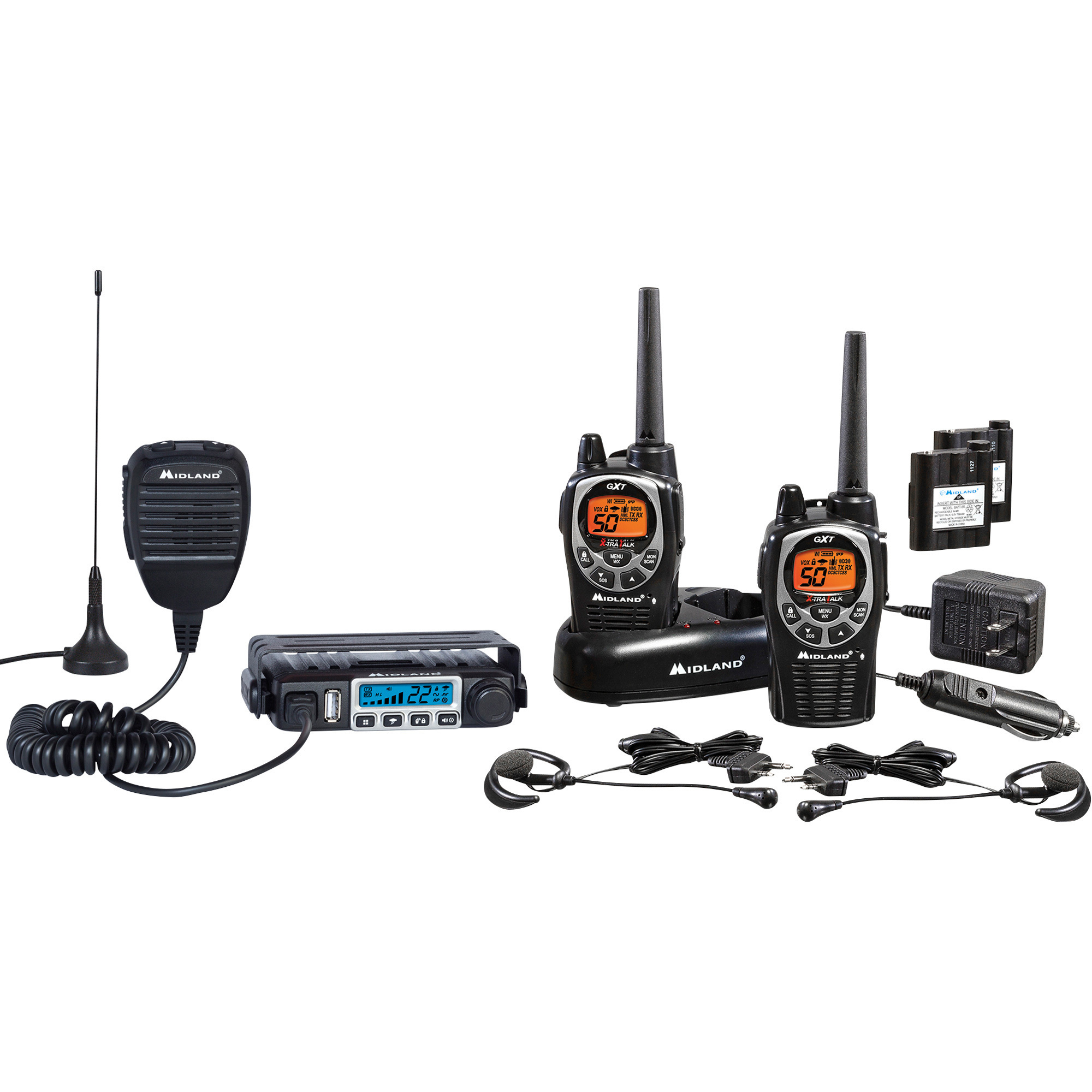 Midland 15 Watt MicroMobile MXT 115 GMRS 2Way Radios 1 Pair Model ORMXT115VP3
