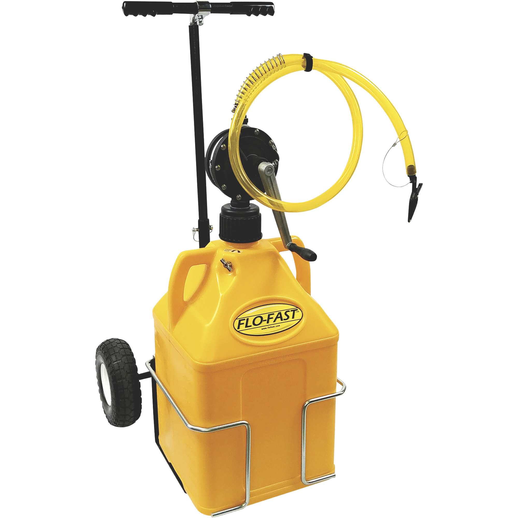 FLO-FAST Diesel Container With Pump and Cart, 15-Gallon, Yellow, For Diesel, Model 31015-Y