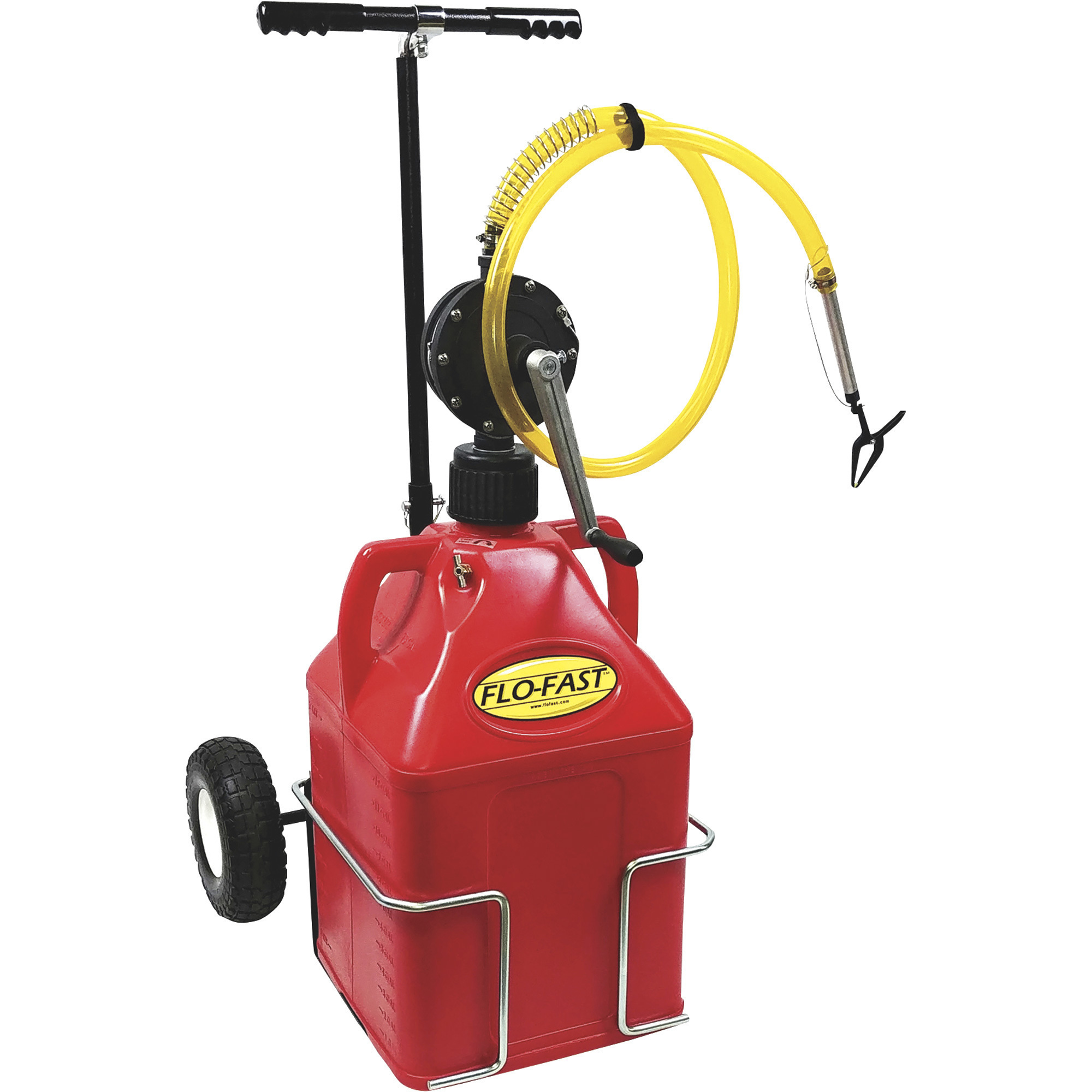 FLO-FAST Gas Container With Pump and Cart, 15-Gallon, Red, For Gasoline, Model 31015-R