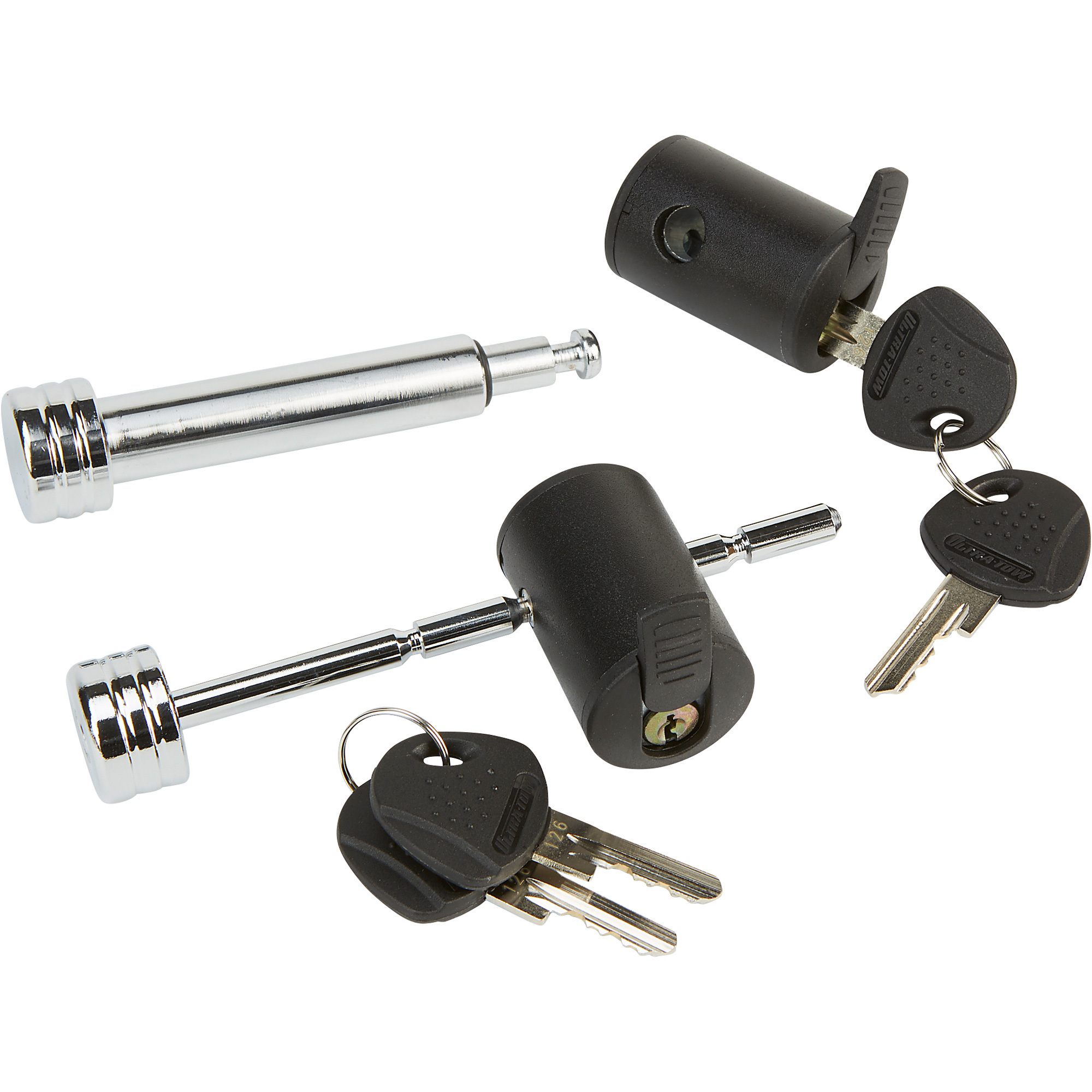 Ultra-Tow 5/8Inch Right Angle Locking Hitch Pin and Coupler Lock Set