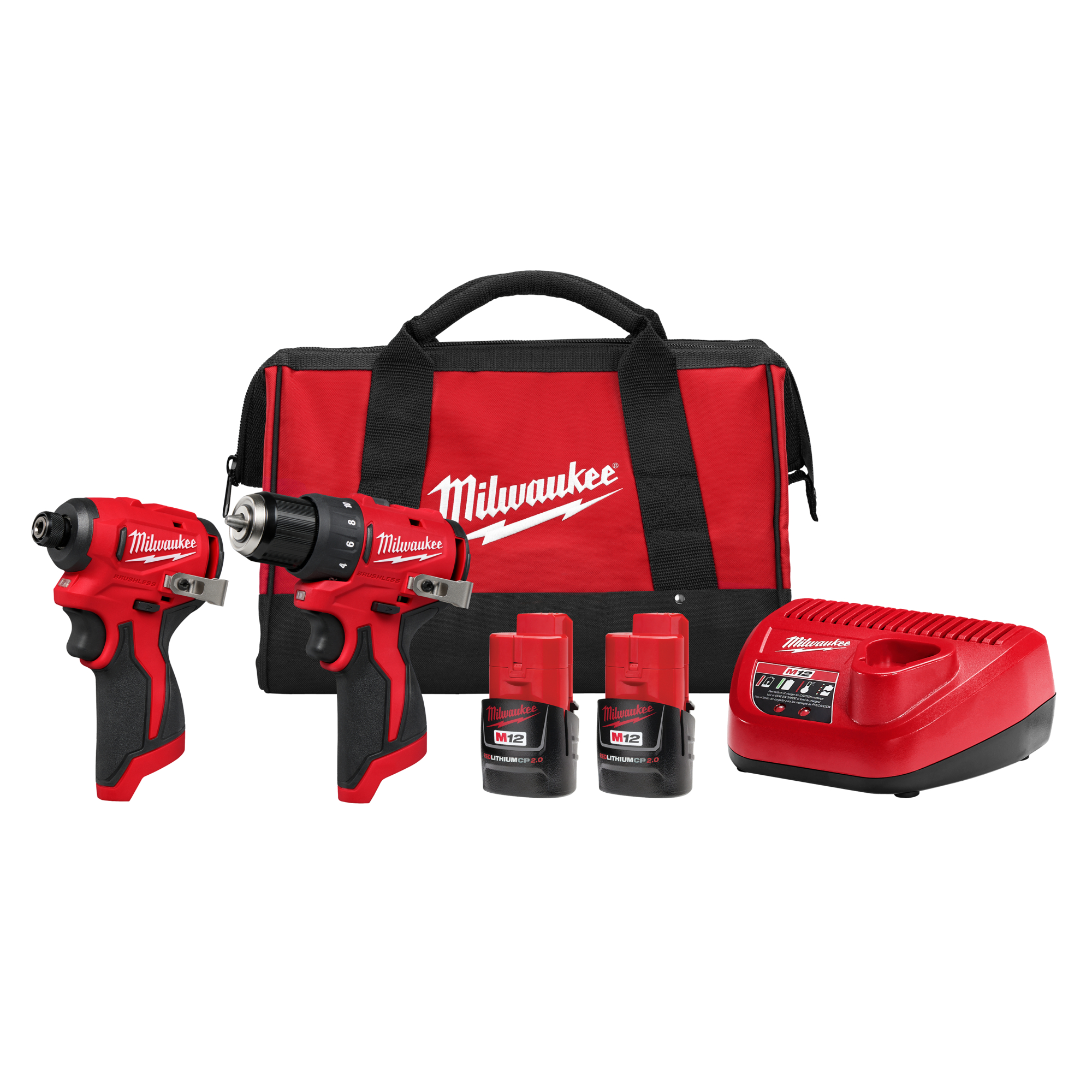 M12â¢, M12 Subcompact Brushless 2-Tool Combo Kit, Chuck Size 1/2 in, Model# - Milwaukee 3494-22