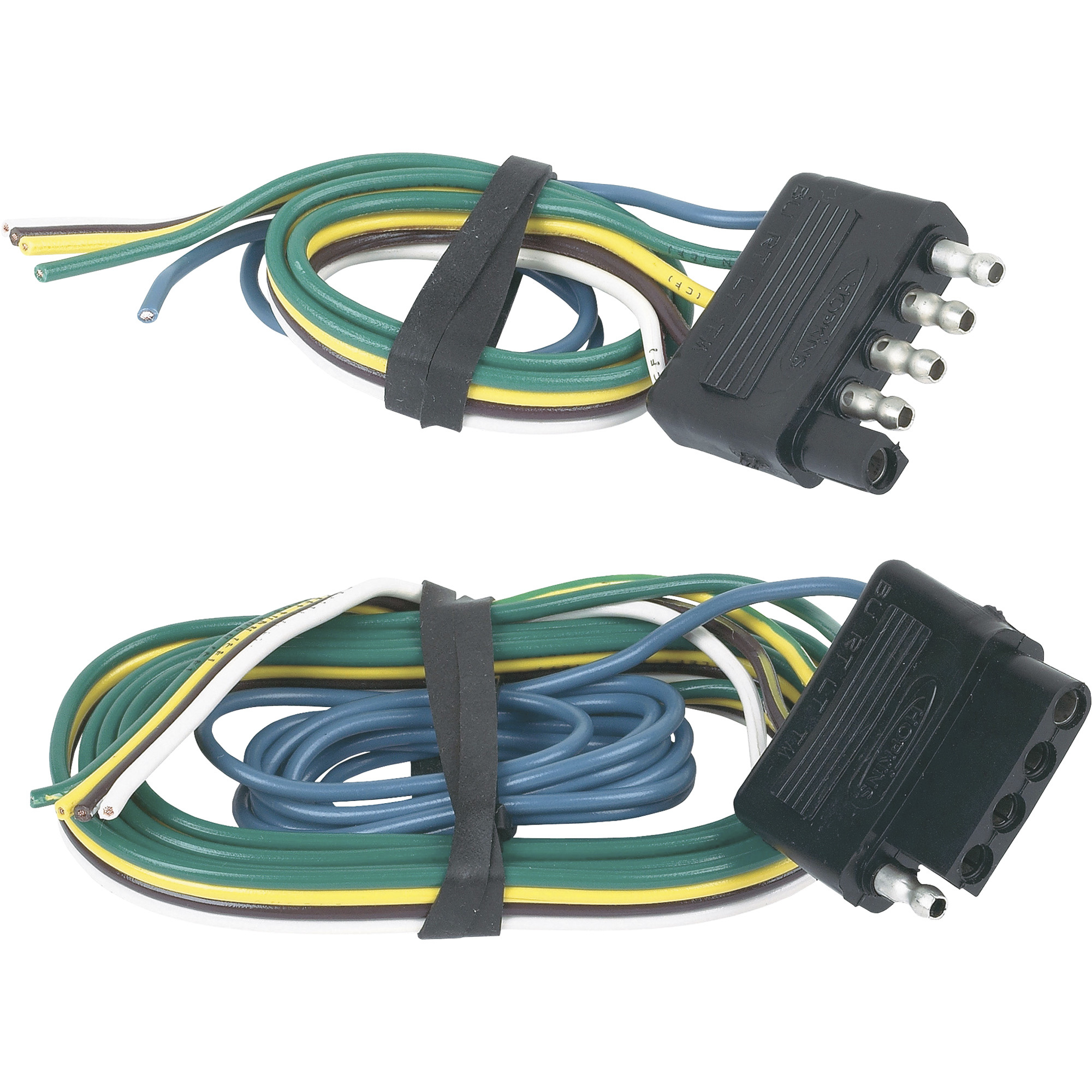 Hopkins Towing Solutions Trailer Light 5-Flat Connector Set â 48Inch Vehicle Side/12Inch Trailer Side, Model 47895