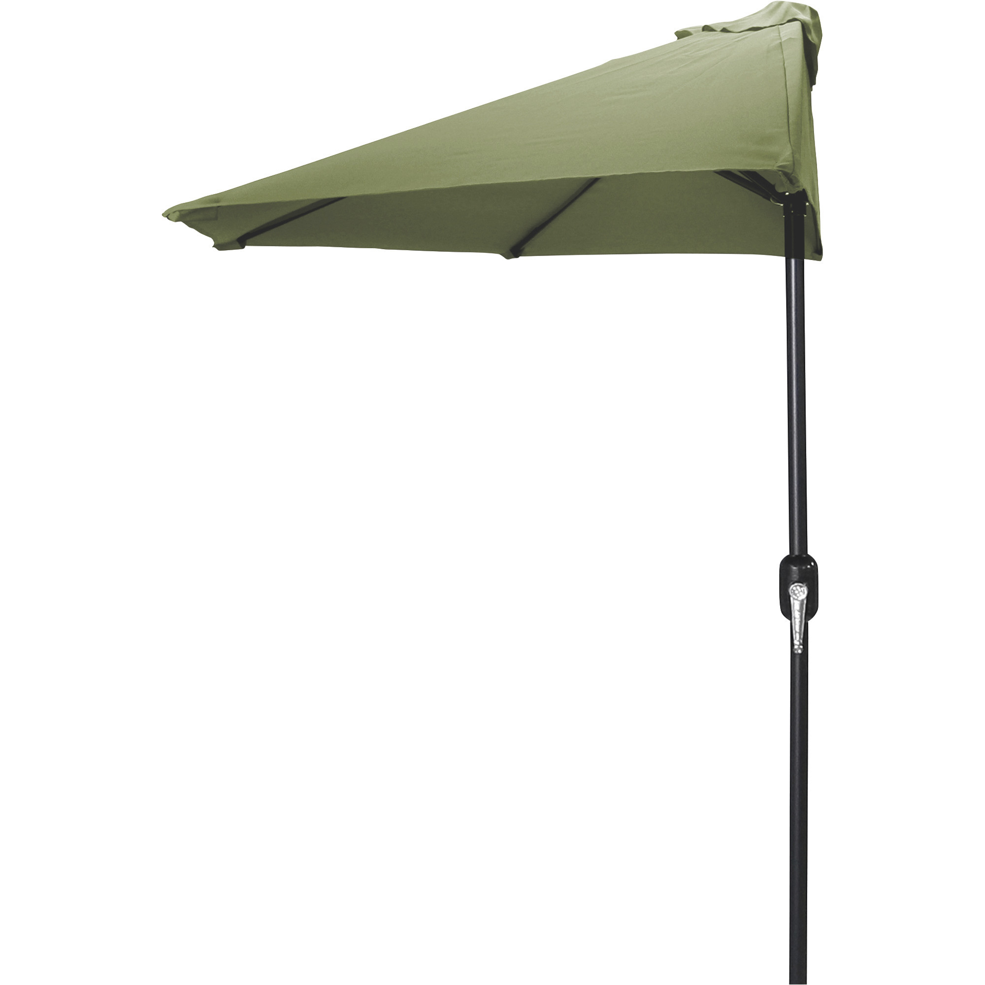 Jordan Manufacturing 9ft. Half Market Crank Patio Umbrella, Olive, Model USH904L-OLIVE
