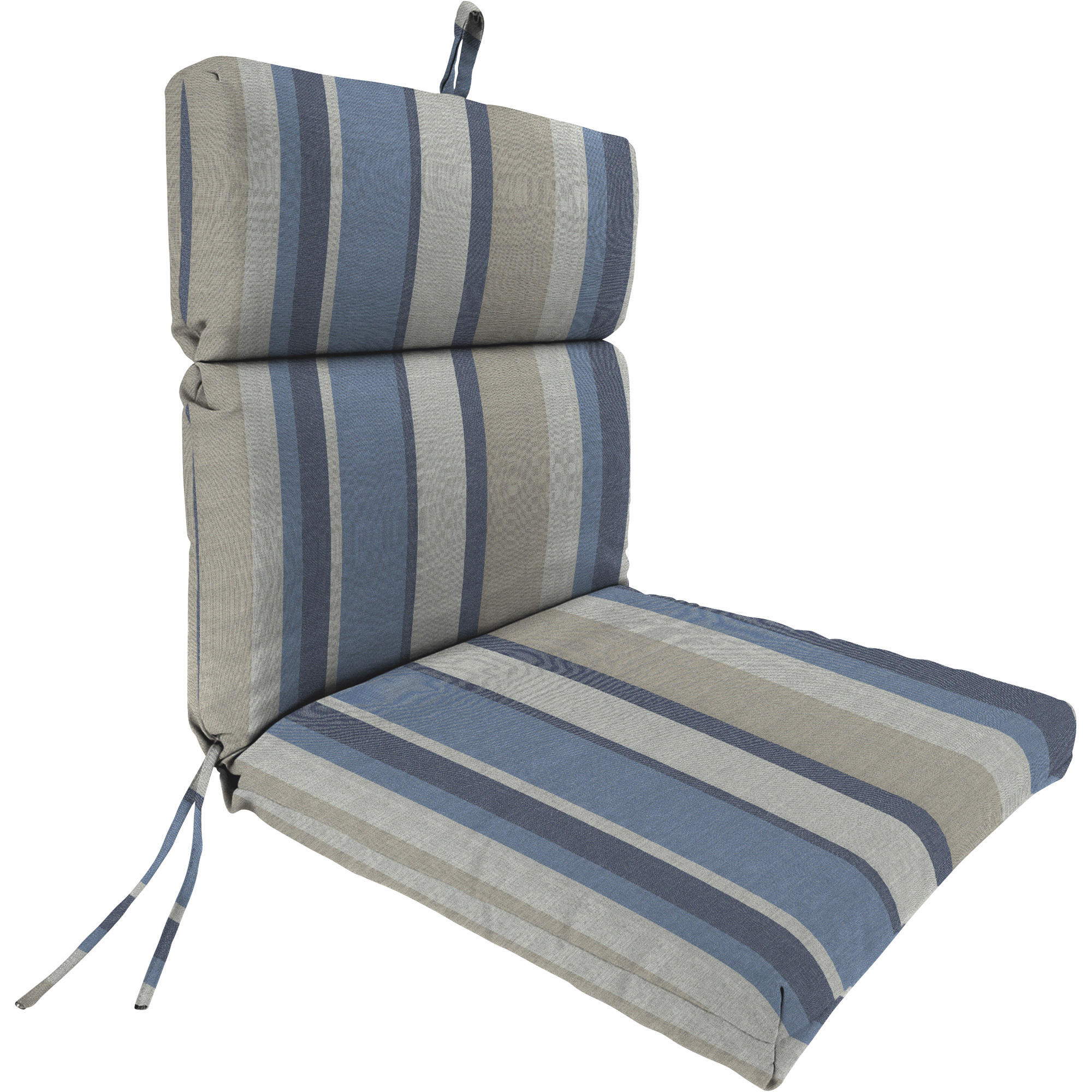 Jordan Manufacturing Chair Cushion, Acrylic, Stripe Denim, Model 9702PK1-5058L